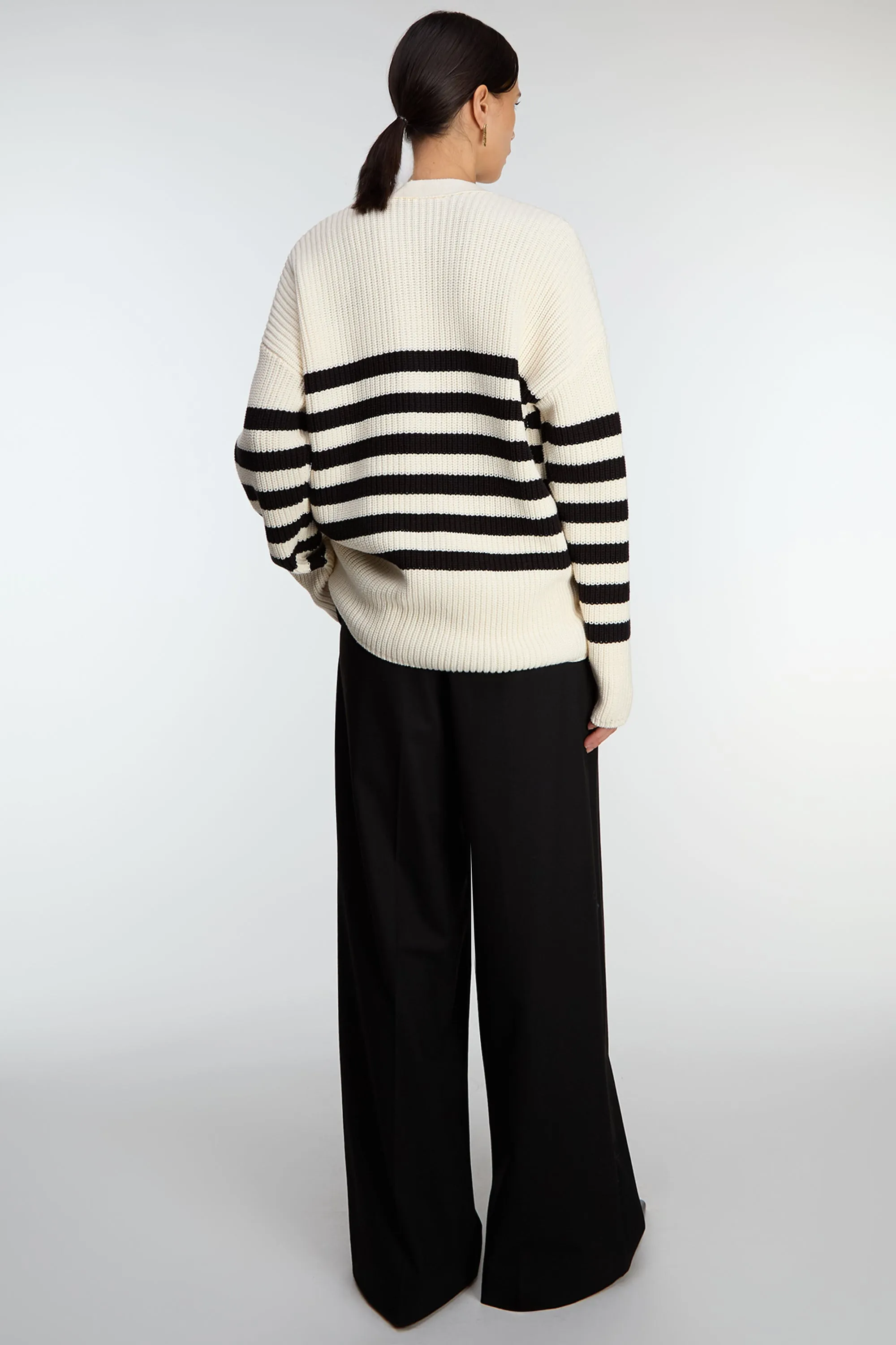 STRIPED BUTTON FRONT CARDIGAN sold by OAK AND FORT product image thumbnail 4