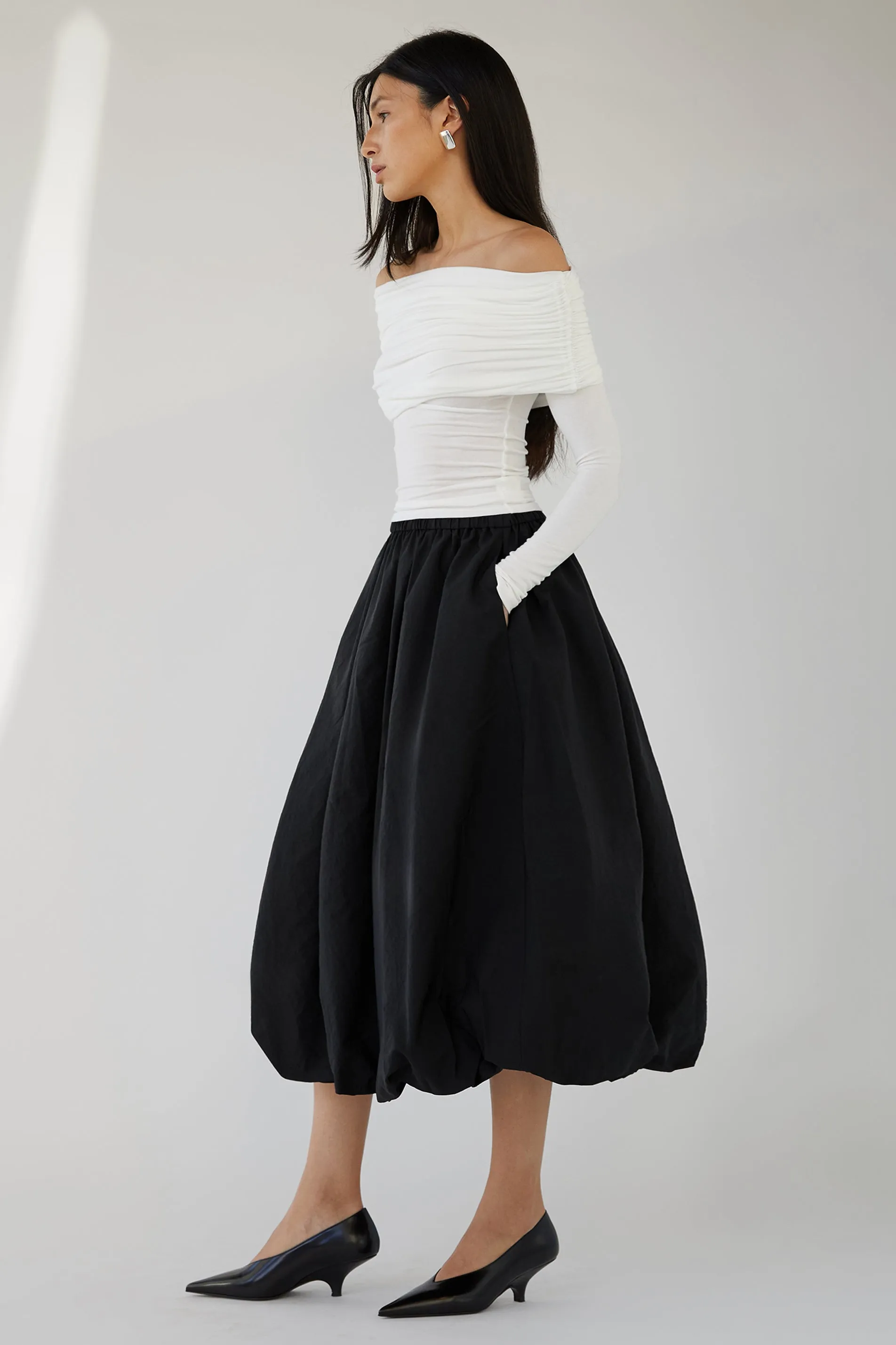 BUBBLE HEM MIDI SKIRT sold by OAK AND FORT product image thumbnail 2