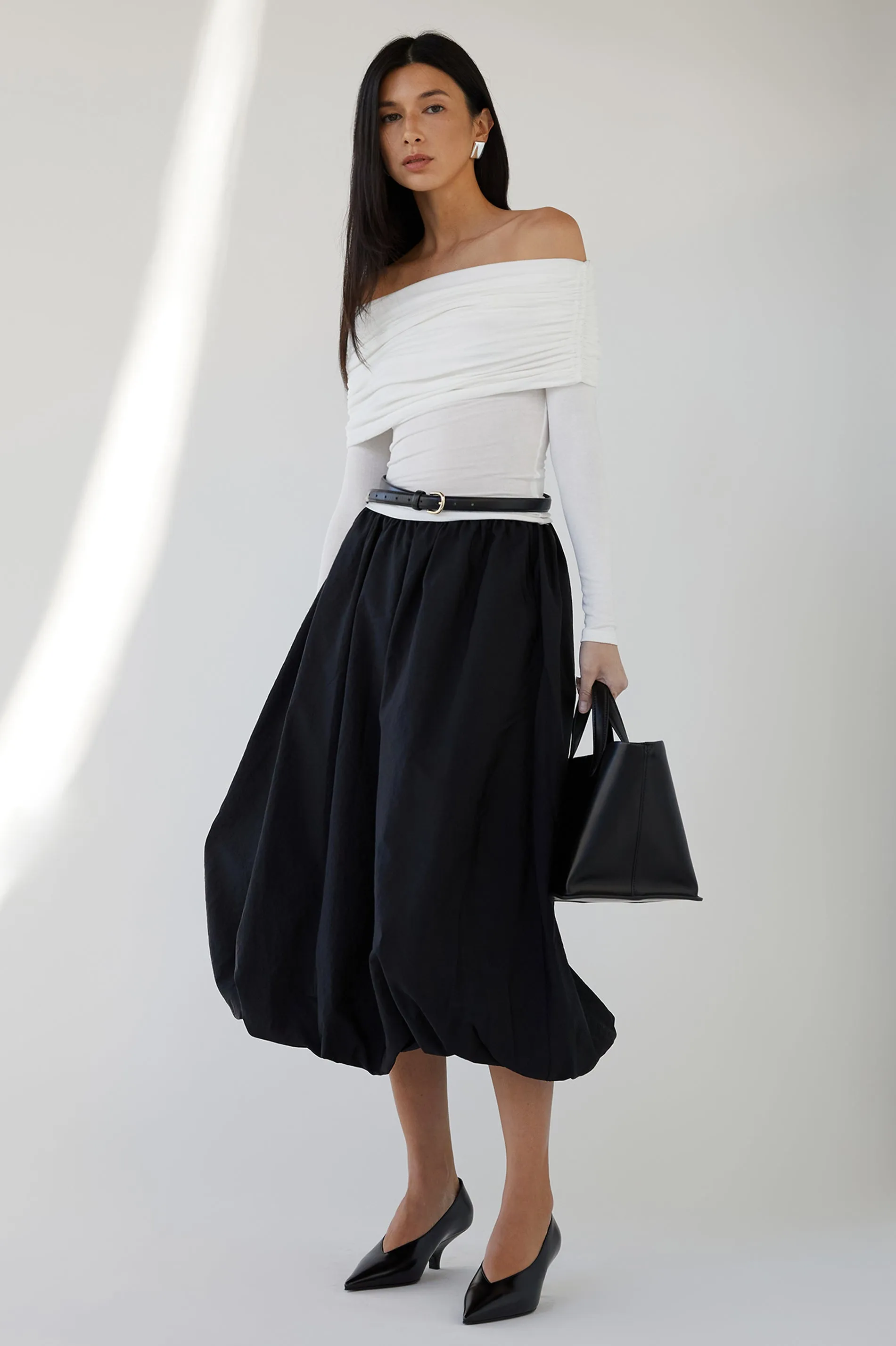 BUBBLE HEM MIDI SKIRT sold by OAK AND FORT product image thumbnail 3