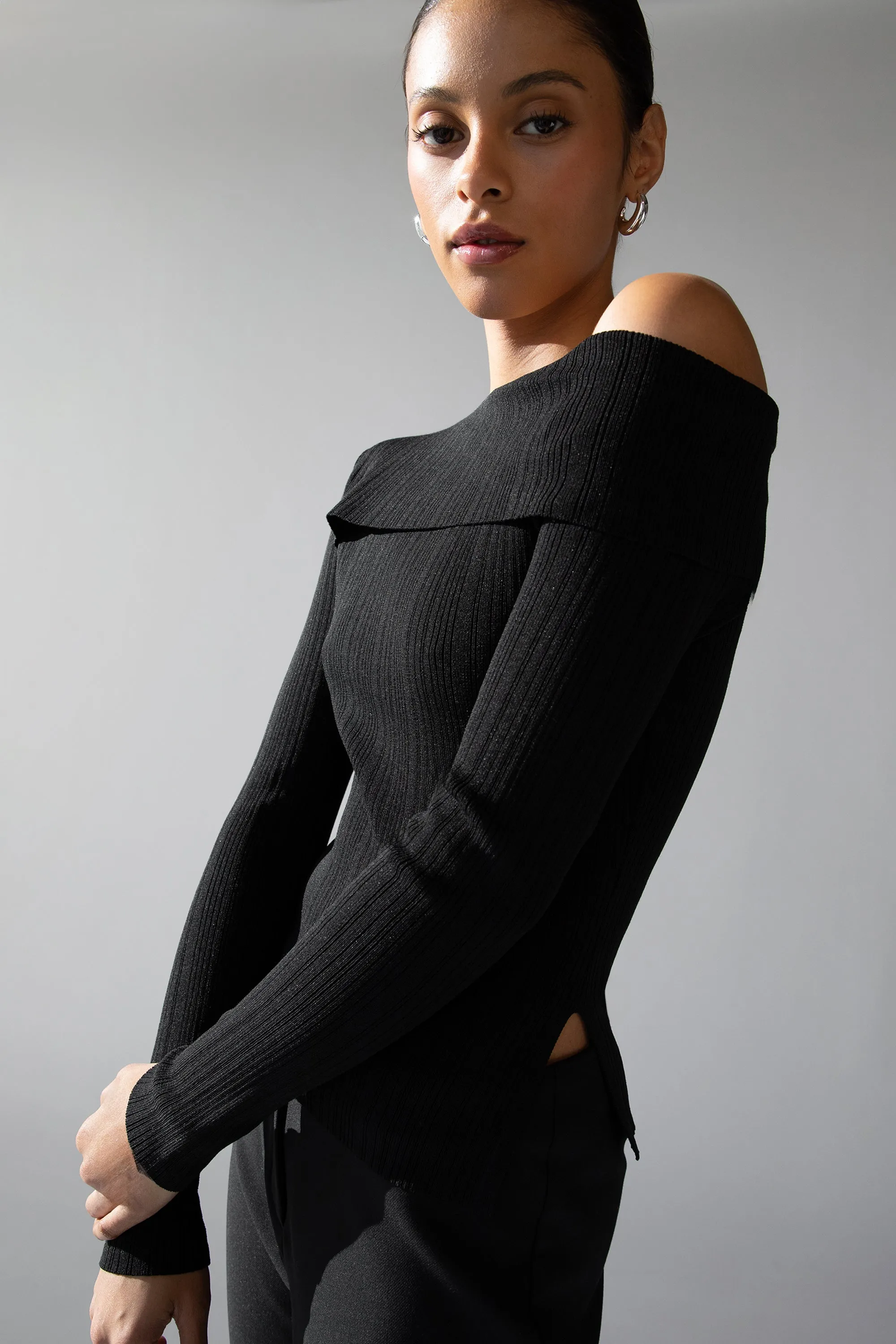 OFF THE SHOULDER LONG SLEEVE TOP sold by OAK AND FORT product image thumbnail 3