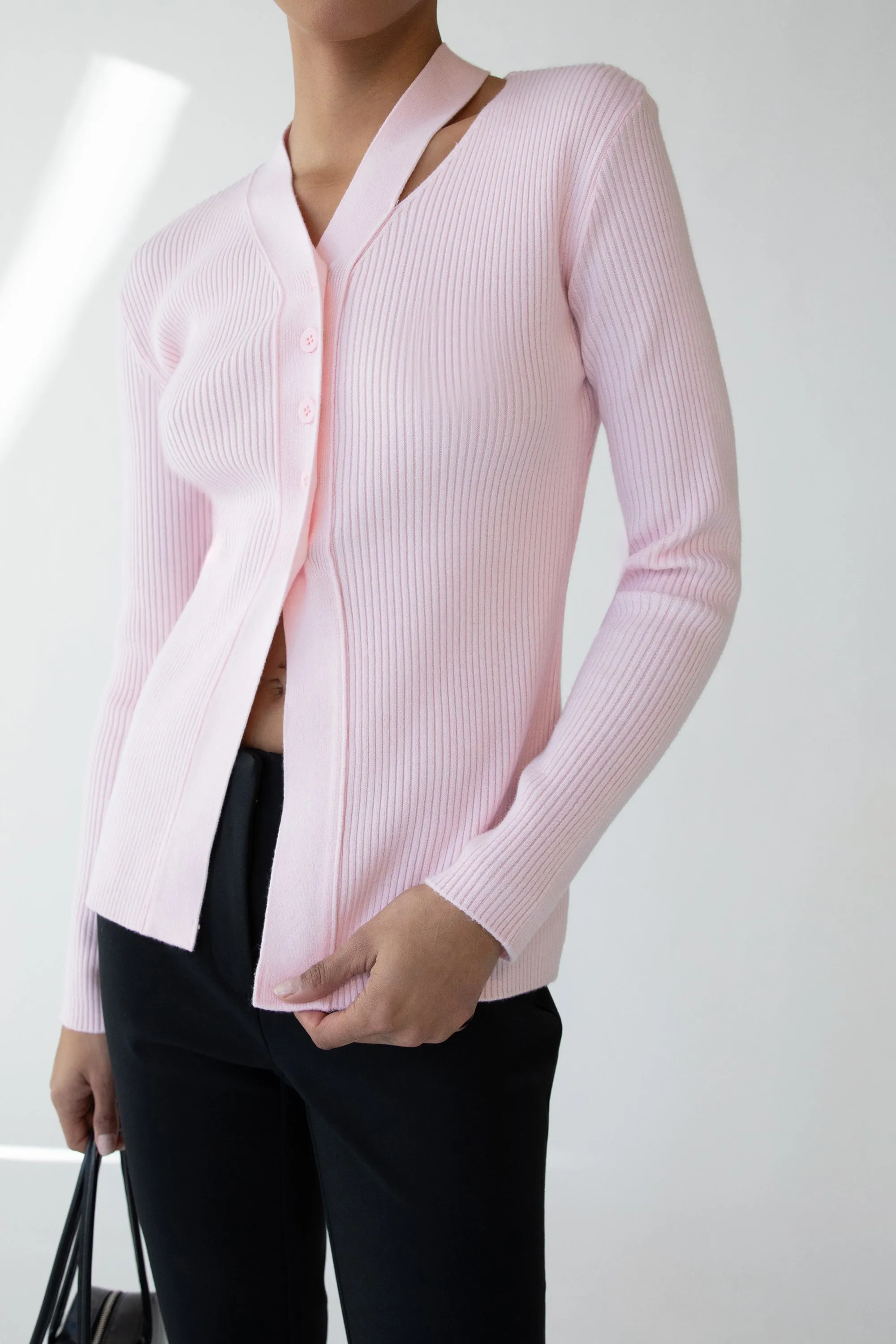 CUT OUT DETAIL BUTTON-FRONT CARDIGAN sold by OAK AND FORT product image thumbnail 2