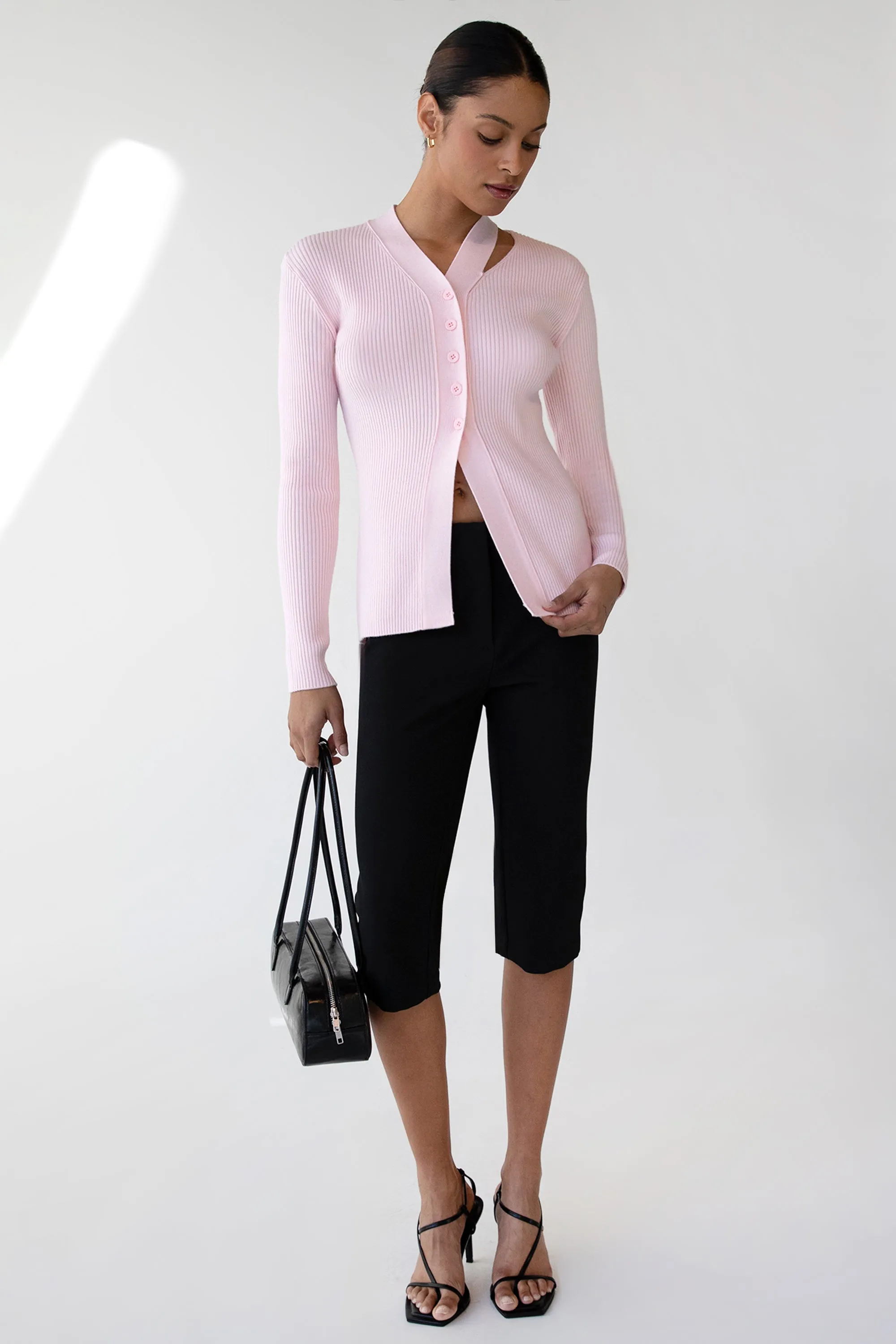 CUT OUT DETAIL BUTTON-FRONT CARDIGAN sold by OAK AND FORT product image thumbnail 3