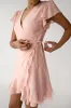 WRAP MINI DRESS WITH RUFFLED HEM sold by OAK AND FORT