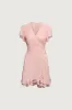 WRAP MINI DRESS WITH RUFFLED HEM sold by OAK AND FORT
