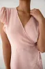 WRAP MINI DRESS WITH RUFFLED HEM sold by OAK AND FORT