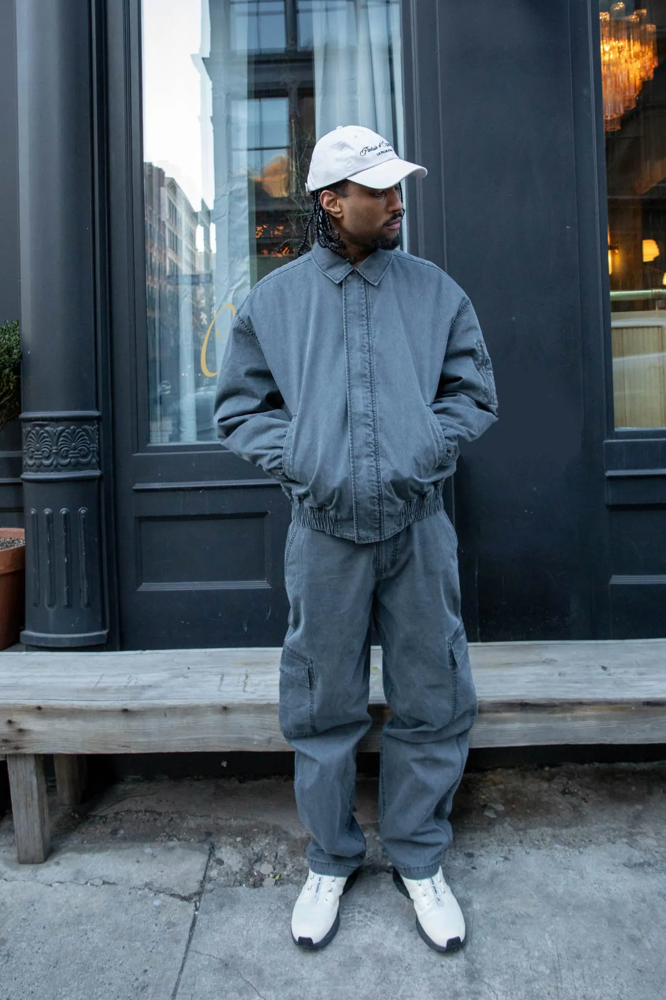 WASHED EFFECT COTTON CARGO PANT sold by OAK AND FORT