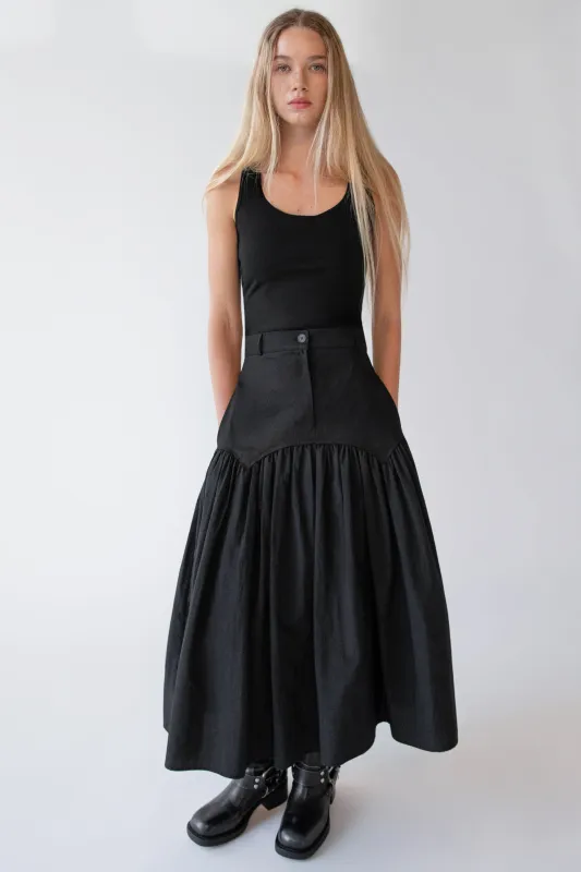 NYLON PLEATED MIDI SKIRT sold by OAK AND FORT