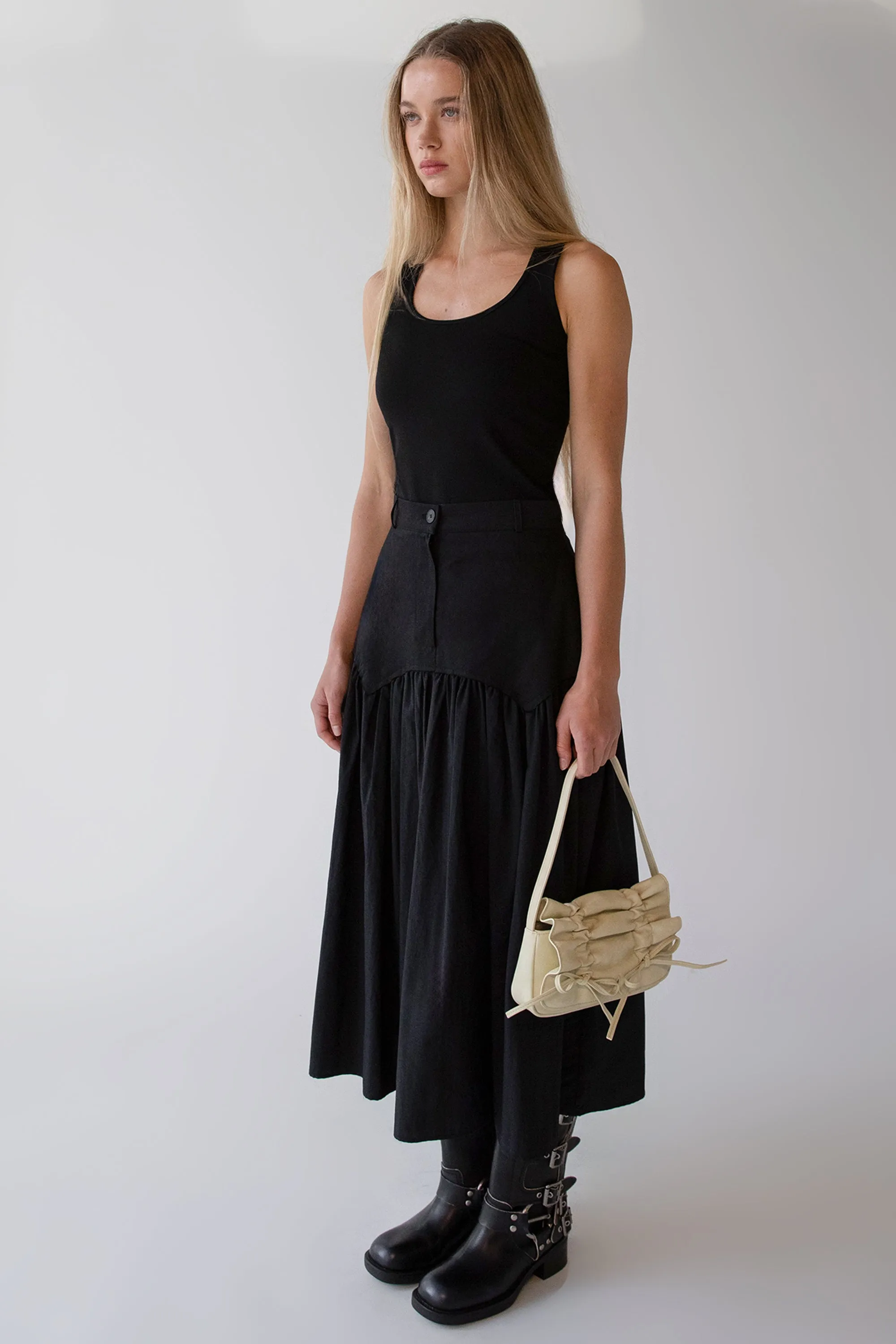 NYLON PLEATED MIDI SKIRT sold by OAK AND FORT product image thumbnail 2