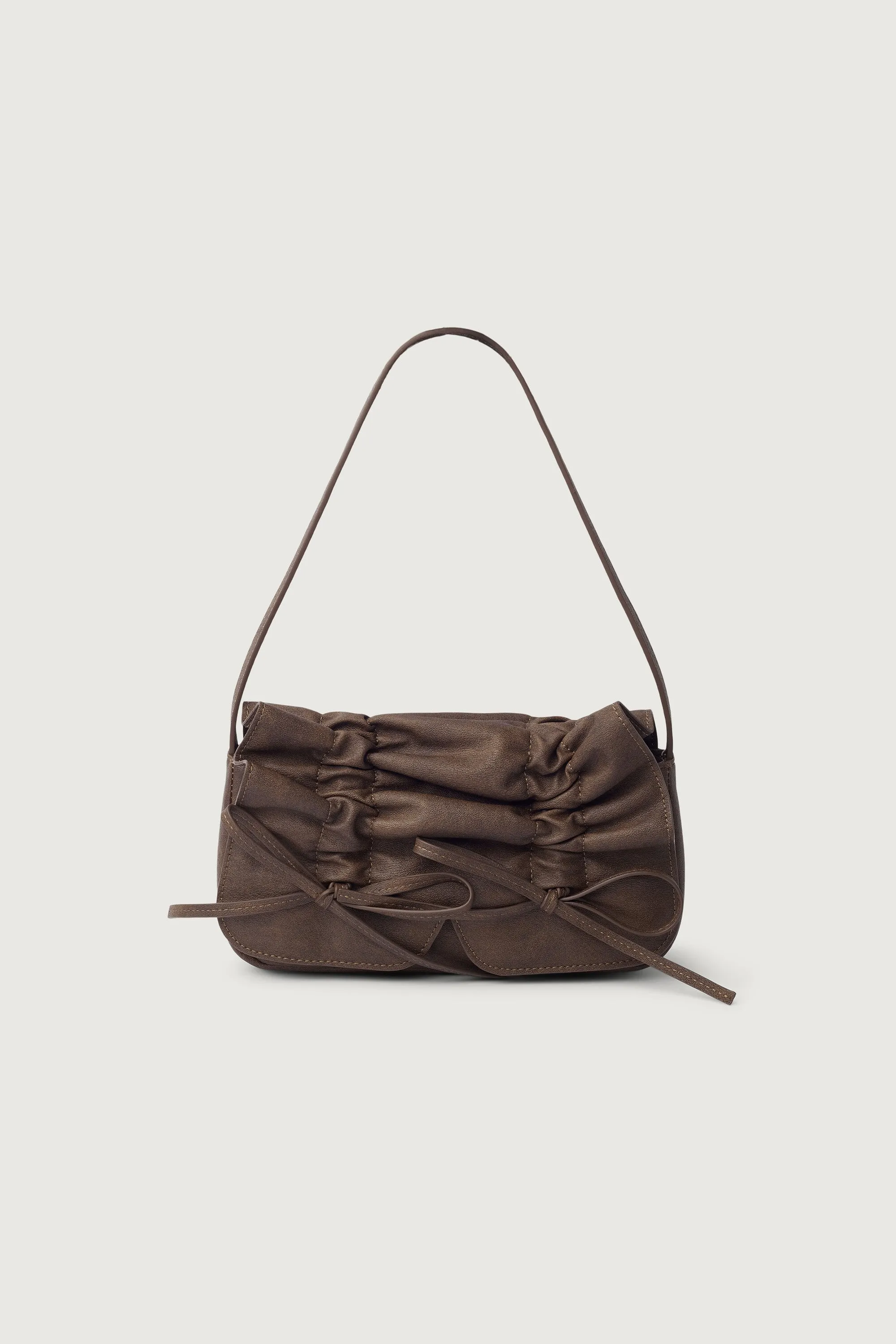 BOW-DETAILED RUCHED SHOULDER BAG sold by OAK AND FORT product image thumbnail 2
