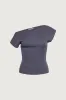 ASYMMETRICAL OFF THE SHOULDER CAP SLEEVE SWEATER sold by OAK AND FORT