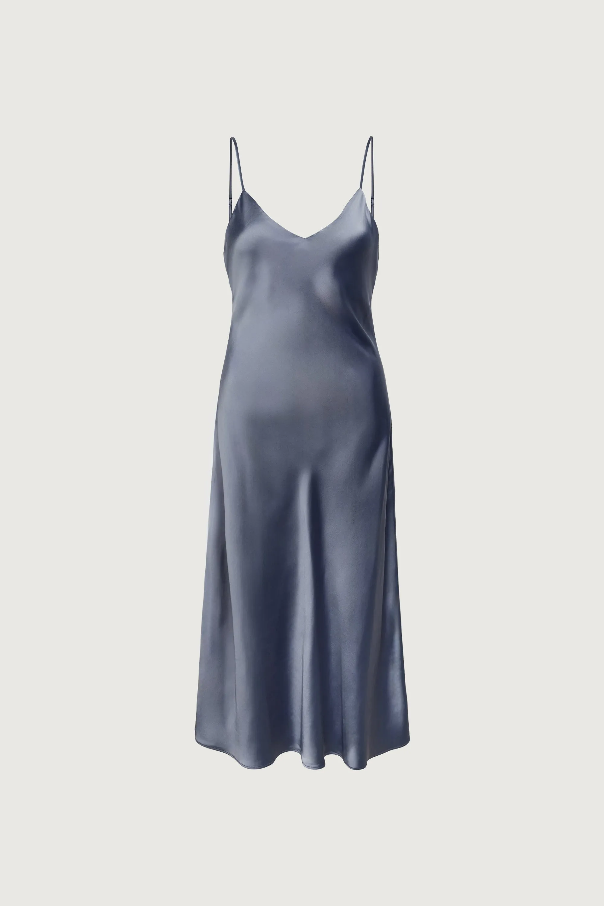 SATIN V-NECK MIDI DRESS sold by OAK AND FORT