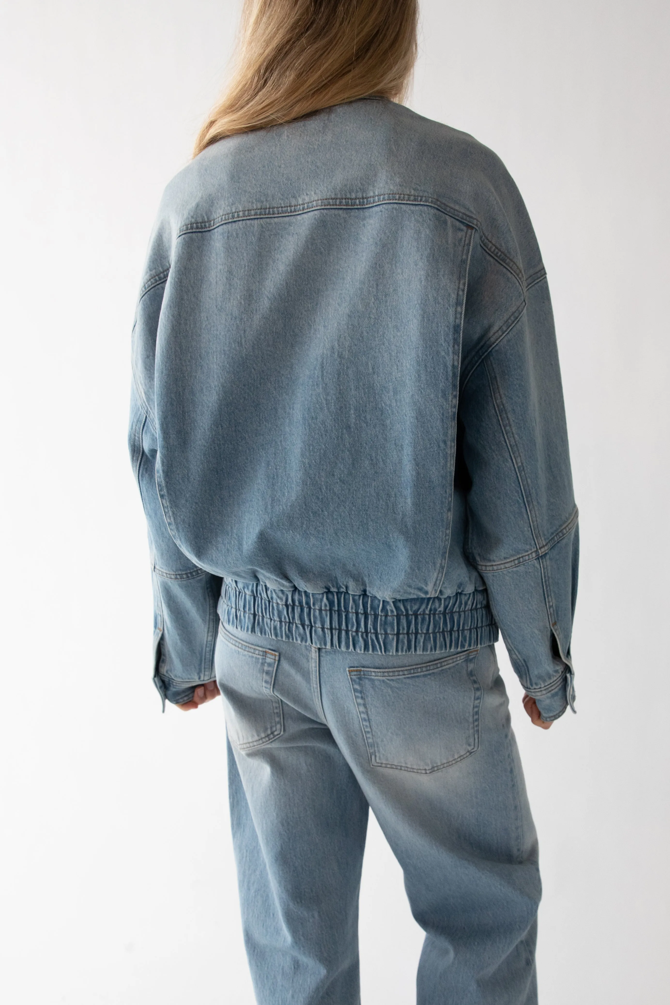 DENIM MOTO BOMBER JACKET sold by OAK AND FORT product image thumbnail 4