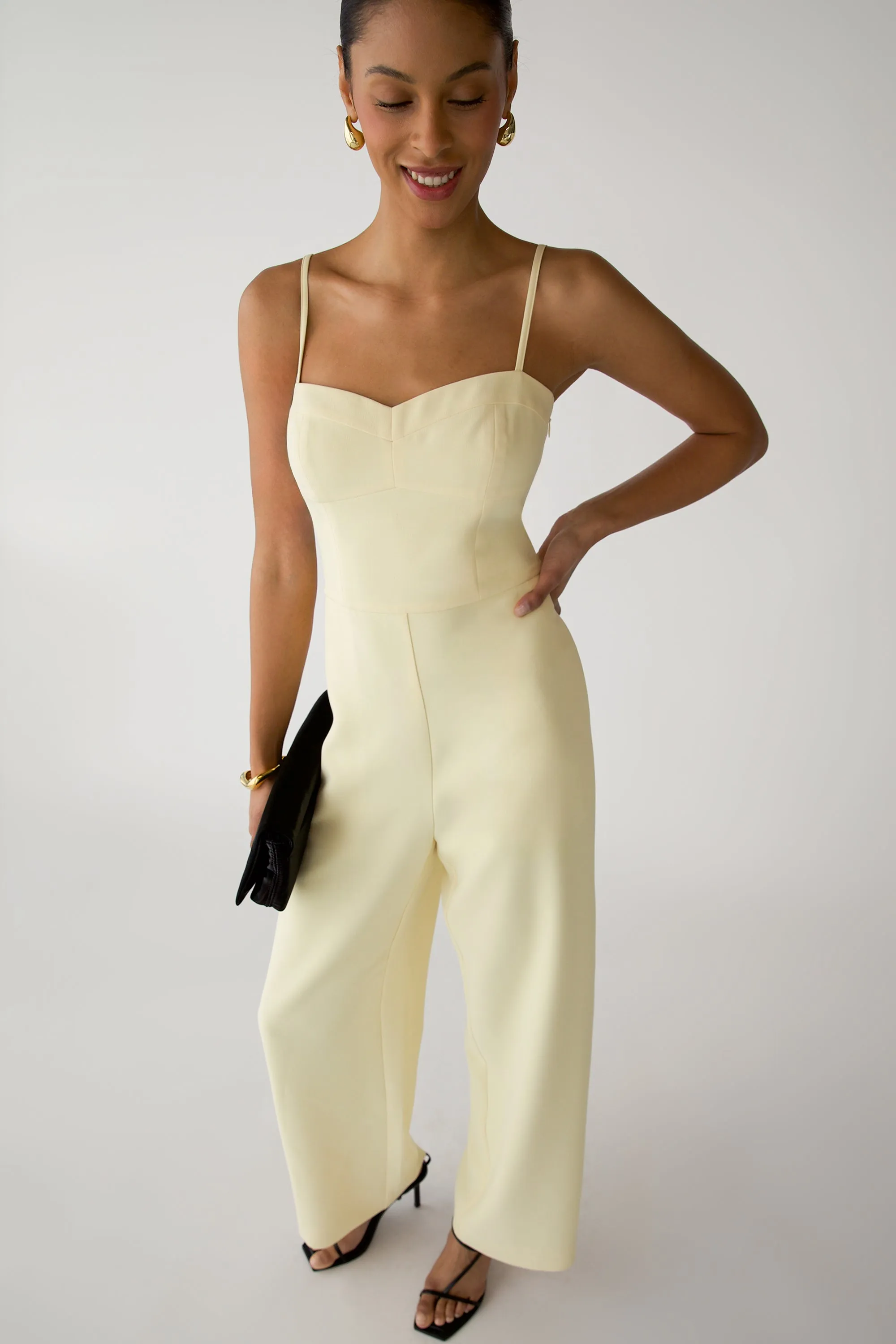 SWEETHEART NECKLINE STRAIGHT LEG JUMPSUIT sold by OAK AND FORT product image thumbnail 2