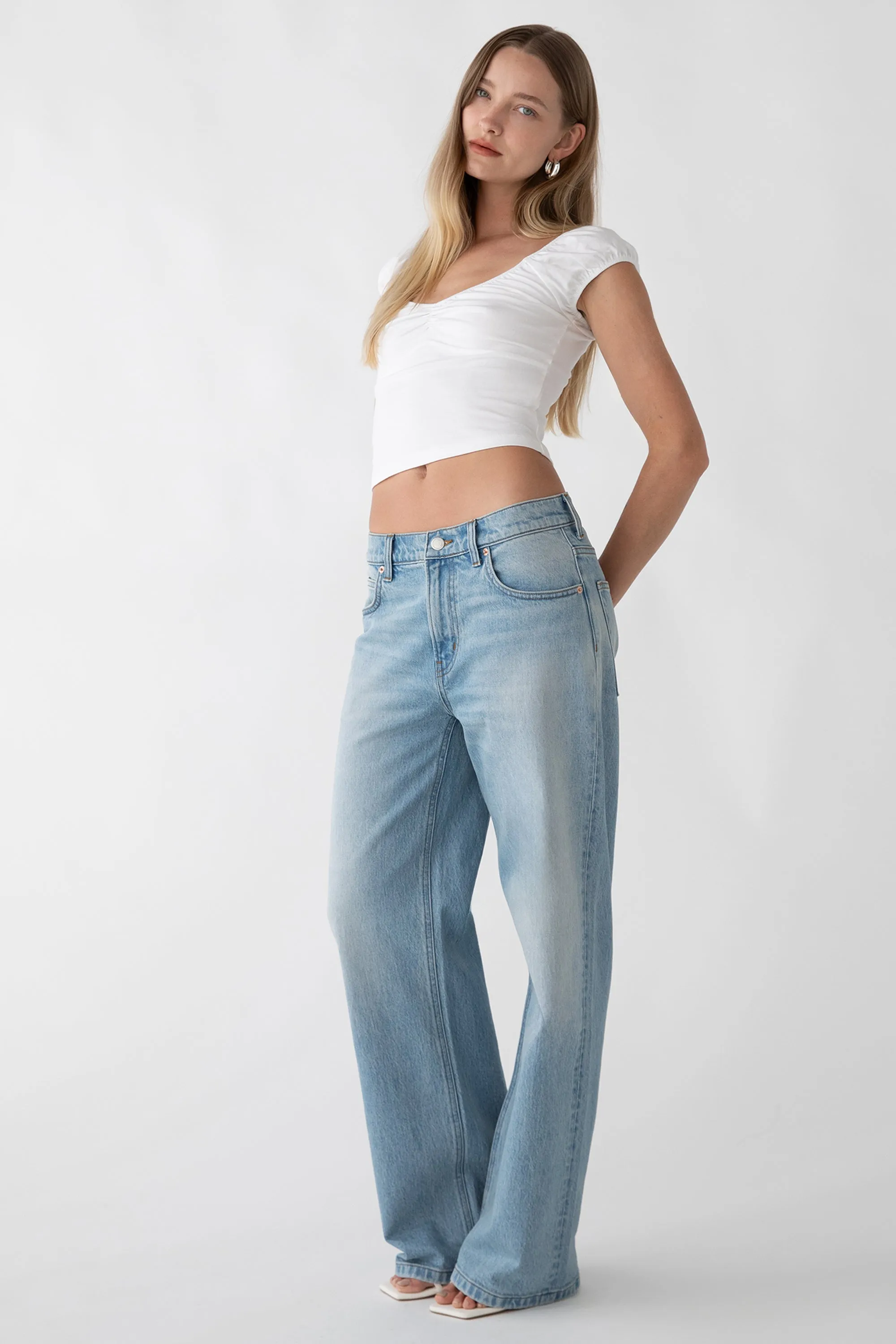 STRAIGHT LEG MID-RISE JEAN sold by OAK AND FORT product image thumbnail 3