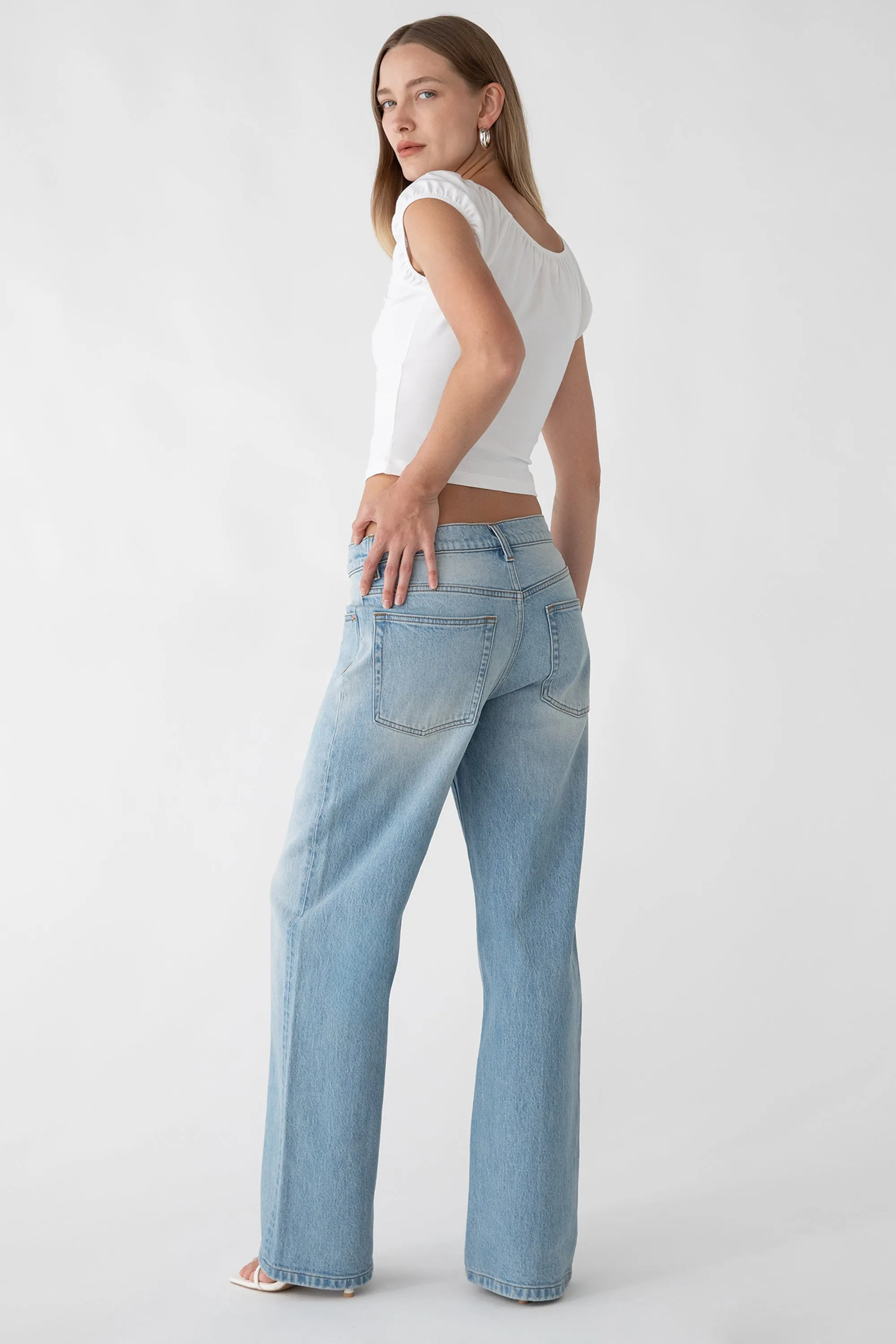 STRAIGHT LEG MID-RISE JEAN sold by OAK AND FORT product image thumbnail 2