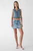 DENIM MINI SKIRT sold by OAK AND FORT