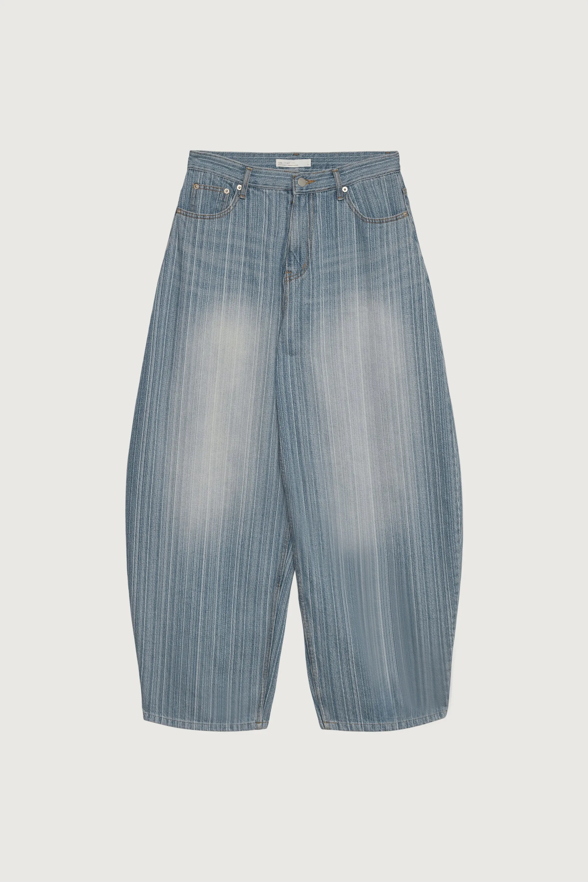 TEXTURED MEDIUM WASH BARREL JEAN sold by OAK AND FORT product image thumbnail 5