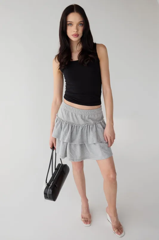 TIERED COTTON MINI SKIRT sold by OAK AND FORT