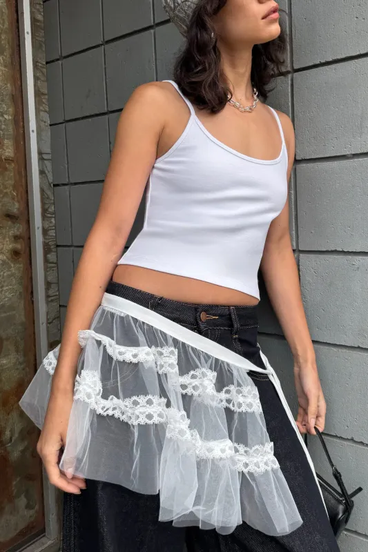 SHEER WRAP MINI SKIRT sold by OAK AND FORT