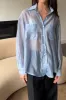 SHEER STRIPE TENCEL BUTTON UP SHIRT sold by OAK AND FORT