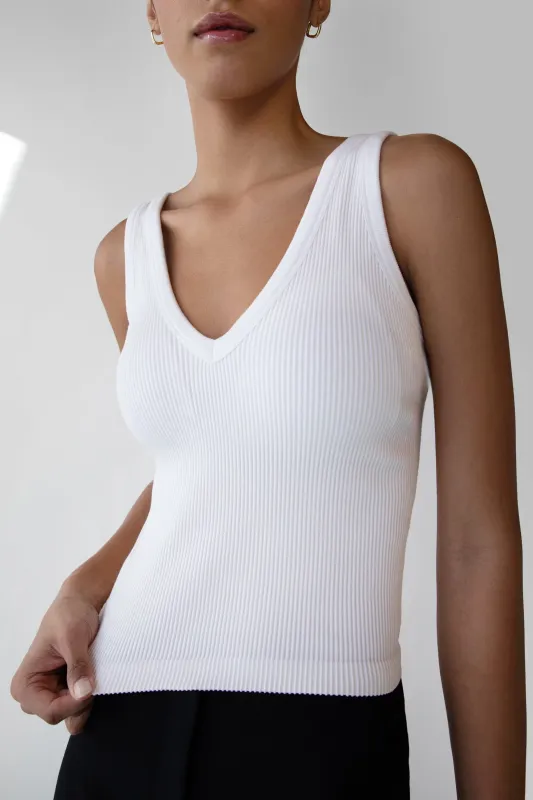 RIBBED BUILT-IN BRA TOP sold by OAK AND FORT