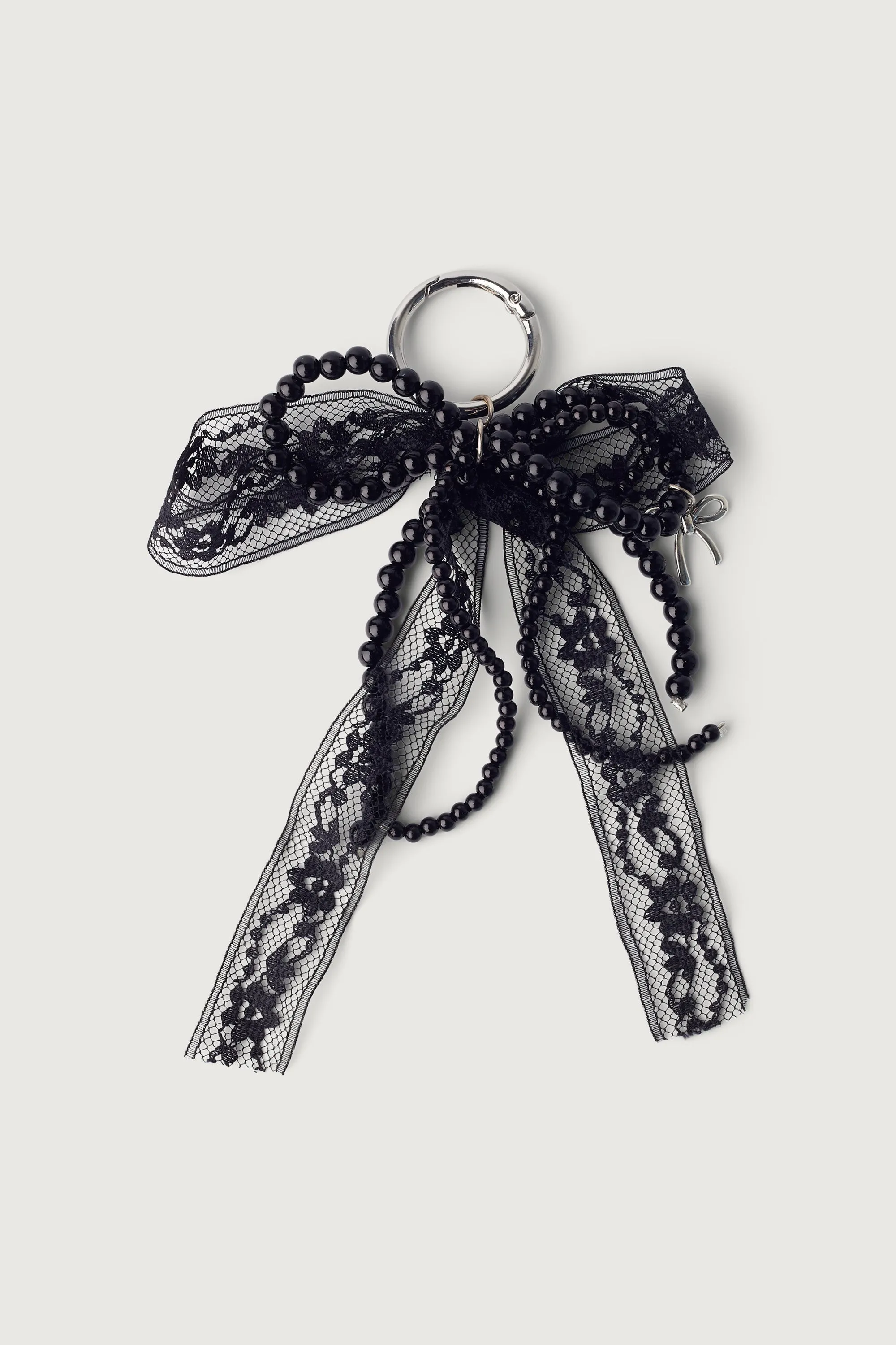 PEARLS AND LACE RIBBON BAG CHARM sold by OAK AND FORT