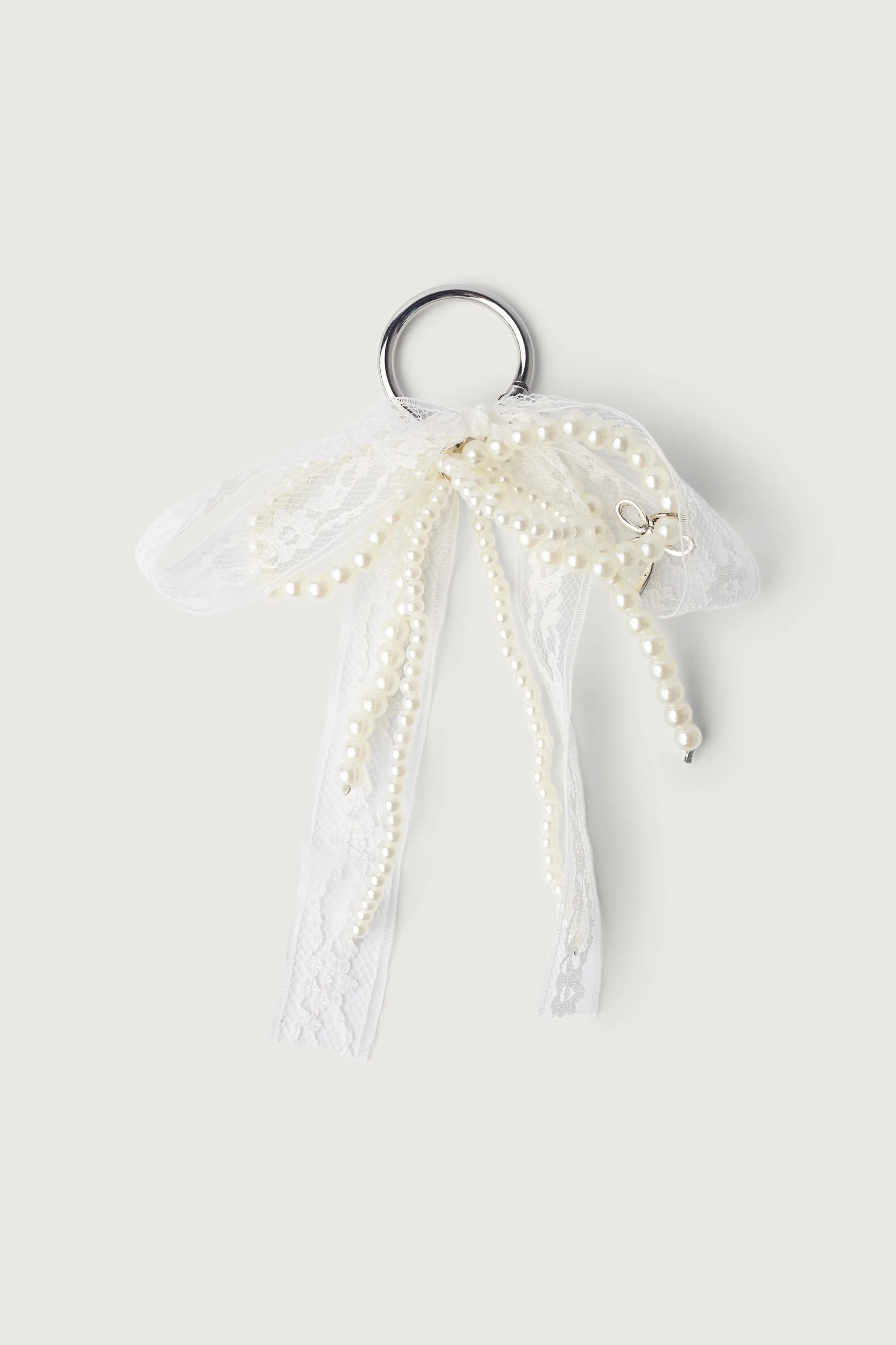 PEARLS AND LACE RIBBON BAG CHARM sold by OAK AND FORT product image thumbnail 2