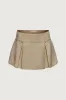LINEN BLEND PLEATED MINI SKIRT sold by OAK AND FORT