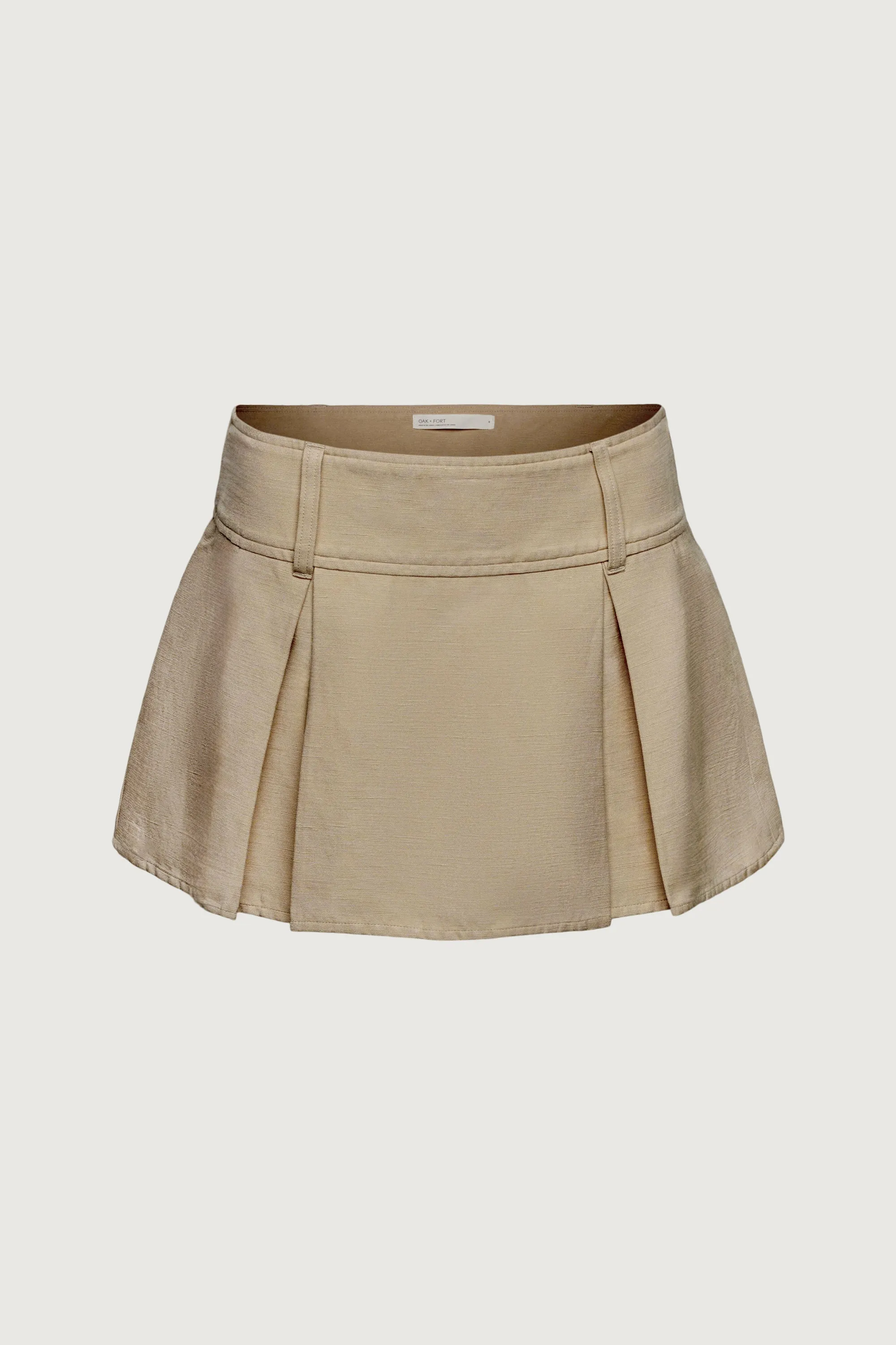 LINEN BLEND PLEATED MINI SKIRT sold by OAK AND FORT product image thumbnail 5