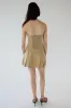 LINEN BLEND PLEATED MINI SKIRT sold by OAK AND FORT