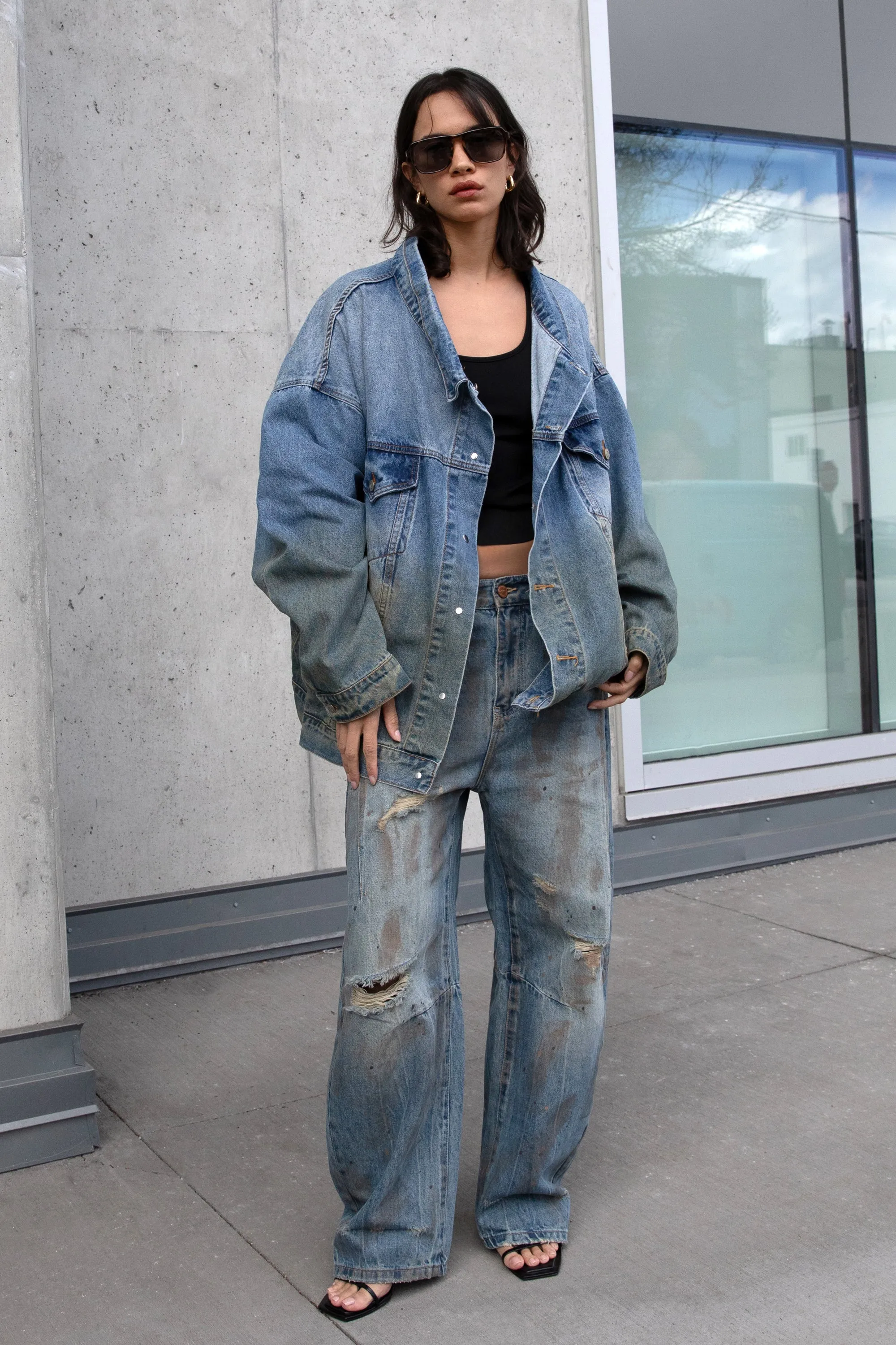 VINTAGE DISTRESSED DENIM JEAN sold by OAK AND FORT product image thumbnail 5