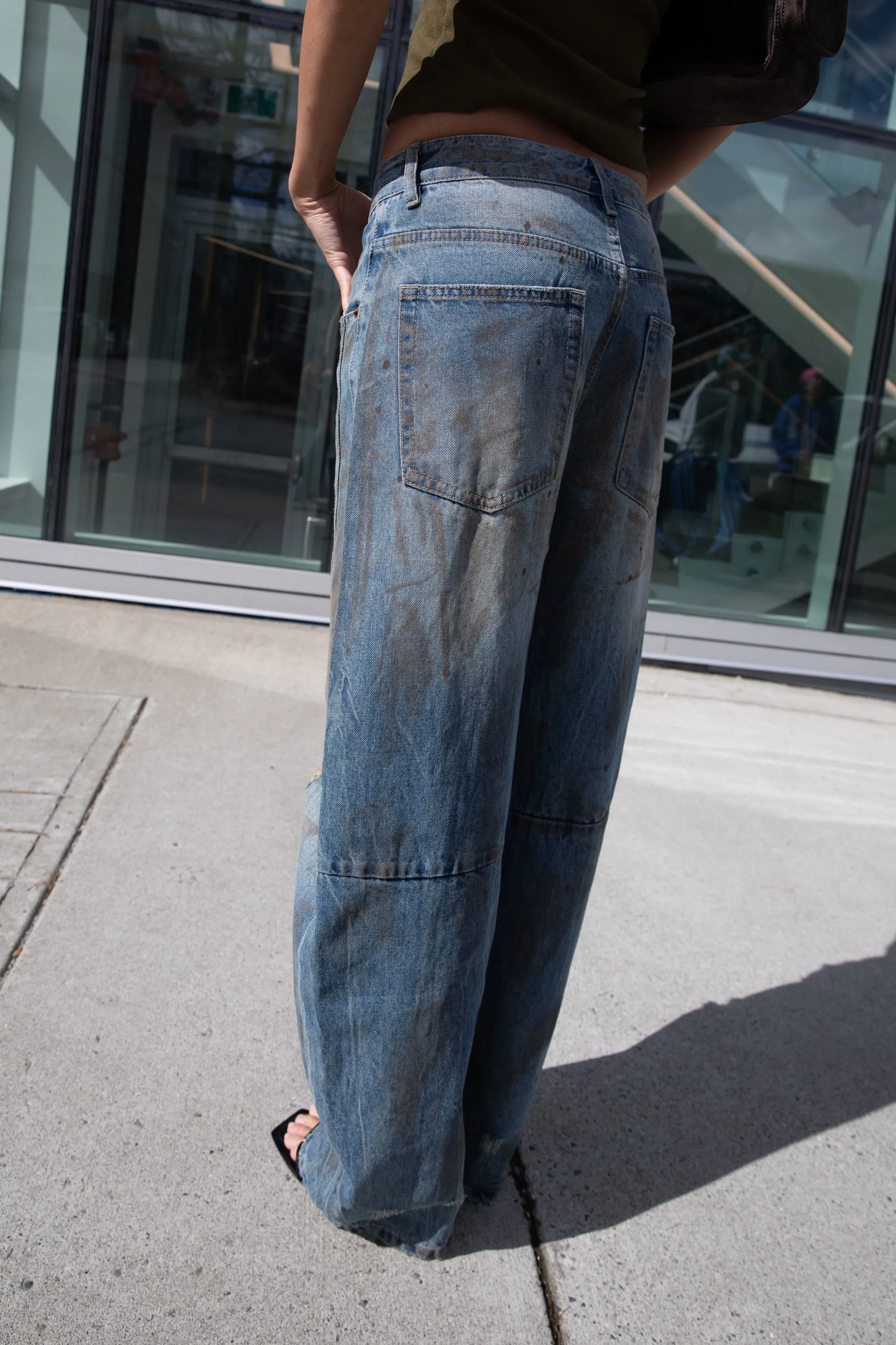 VINTAGE DISTRESSED DENIM JEAN sold by OAK AND FORT product image thumbnail 3