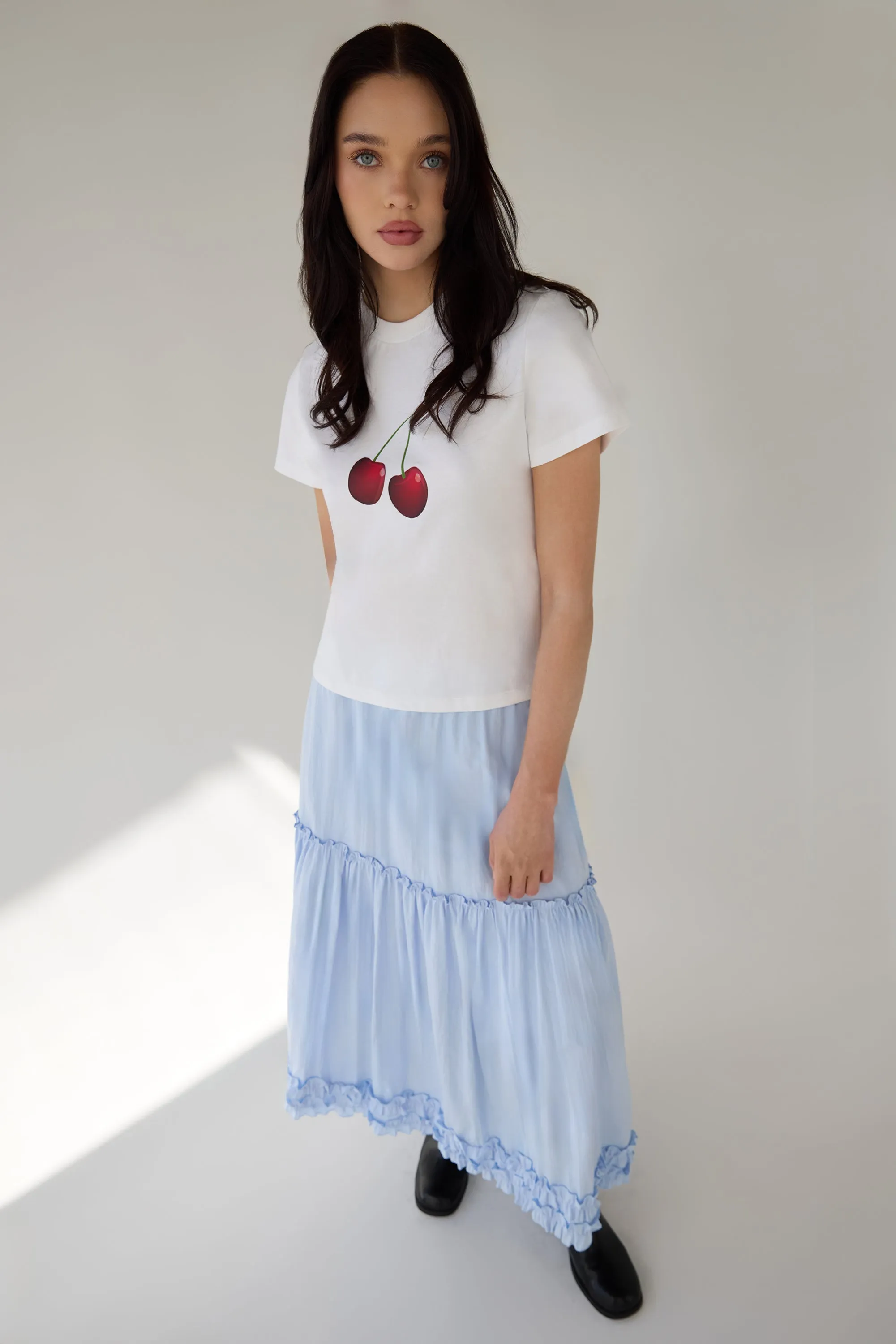 TIERED RUFFLE MAXI SKIRT sold by OAK AND FORT product image thumbnail 2