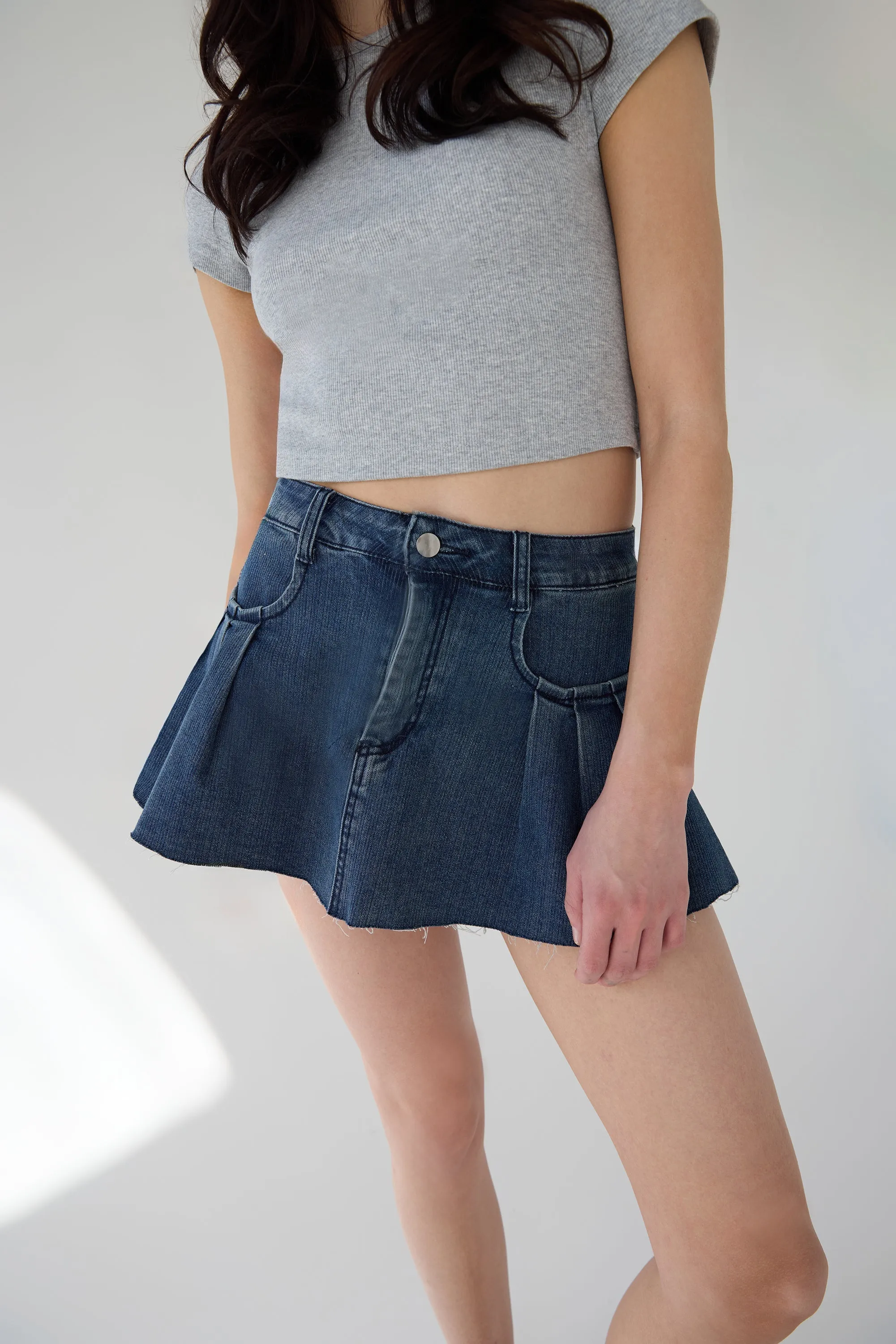 DENIM CORDUROY MINI SKORT sold by OAK AND FORT product image thumbnail 2