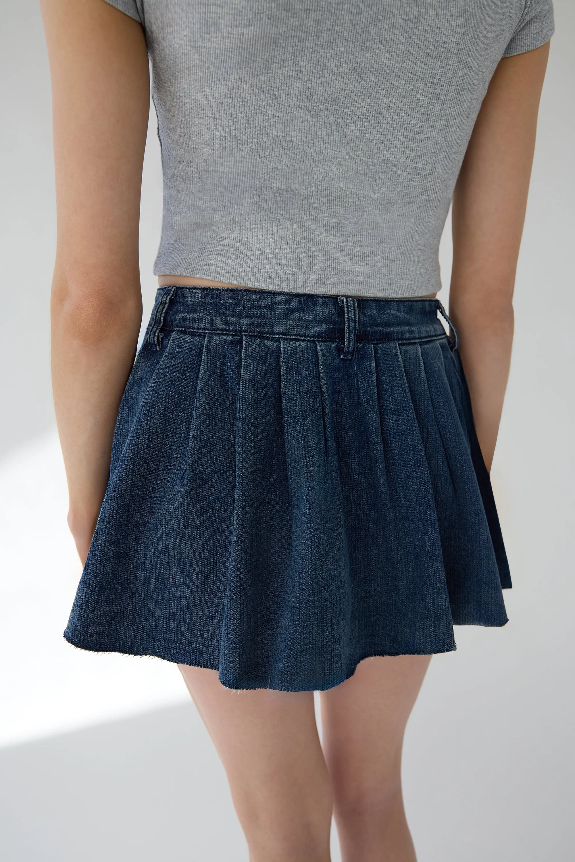 DENIM CORDUROY MINI SKORT sold by OAK AND FORT product image thumbnail 4