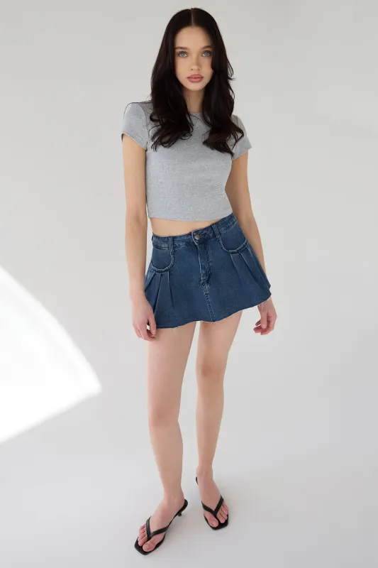 DENIM CORDUROY MINI SKORT sold by OAK AND FORT