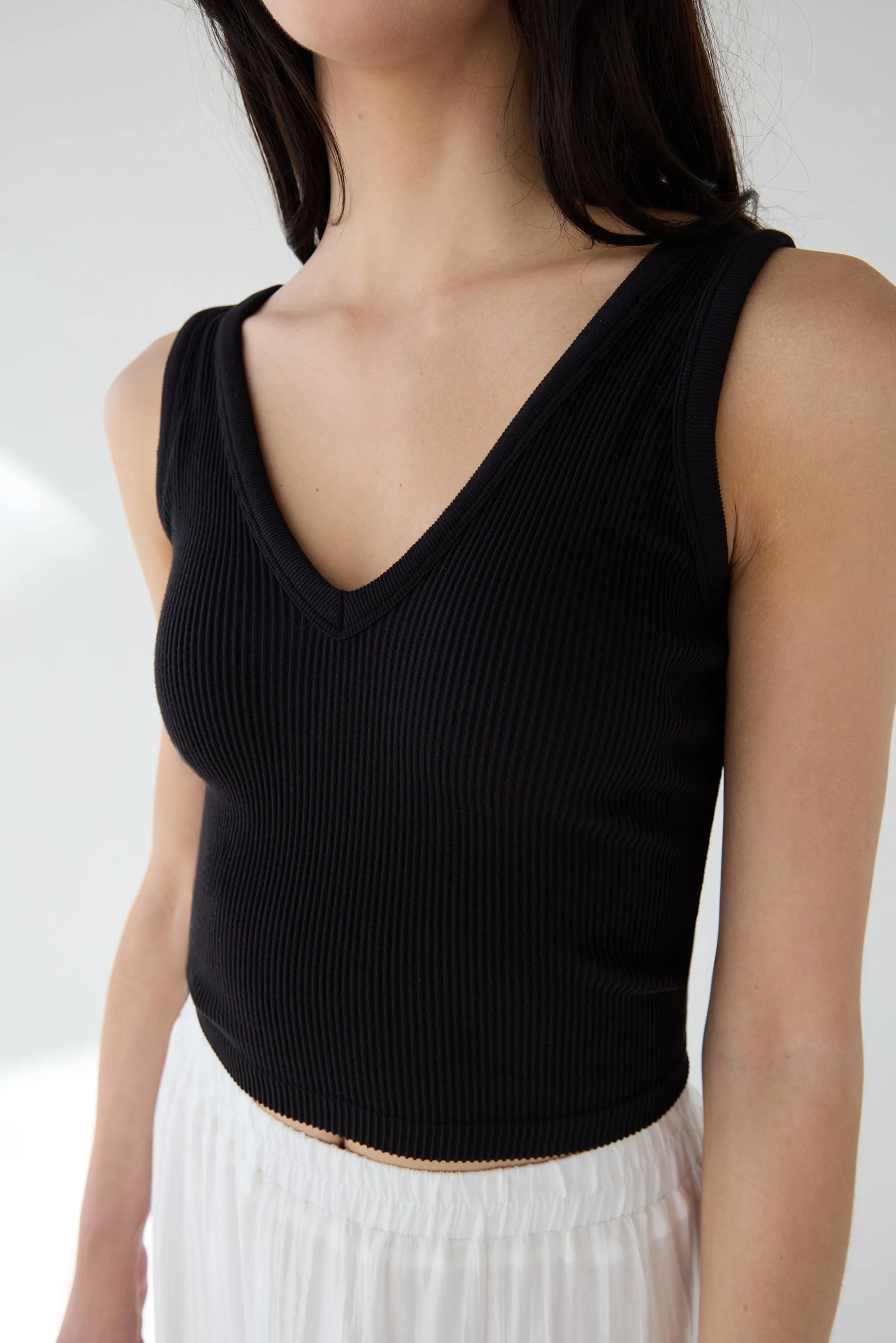 RIBBED BUILT-IN BRA TOP sold by OAK AND FORT