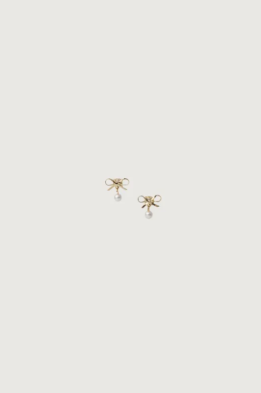PEARL BOW STUD EARRINGS sold by OAK AND FORT