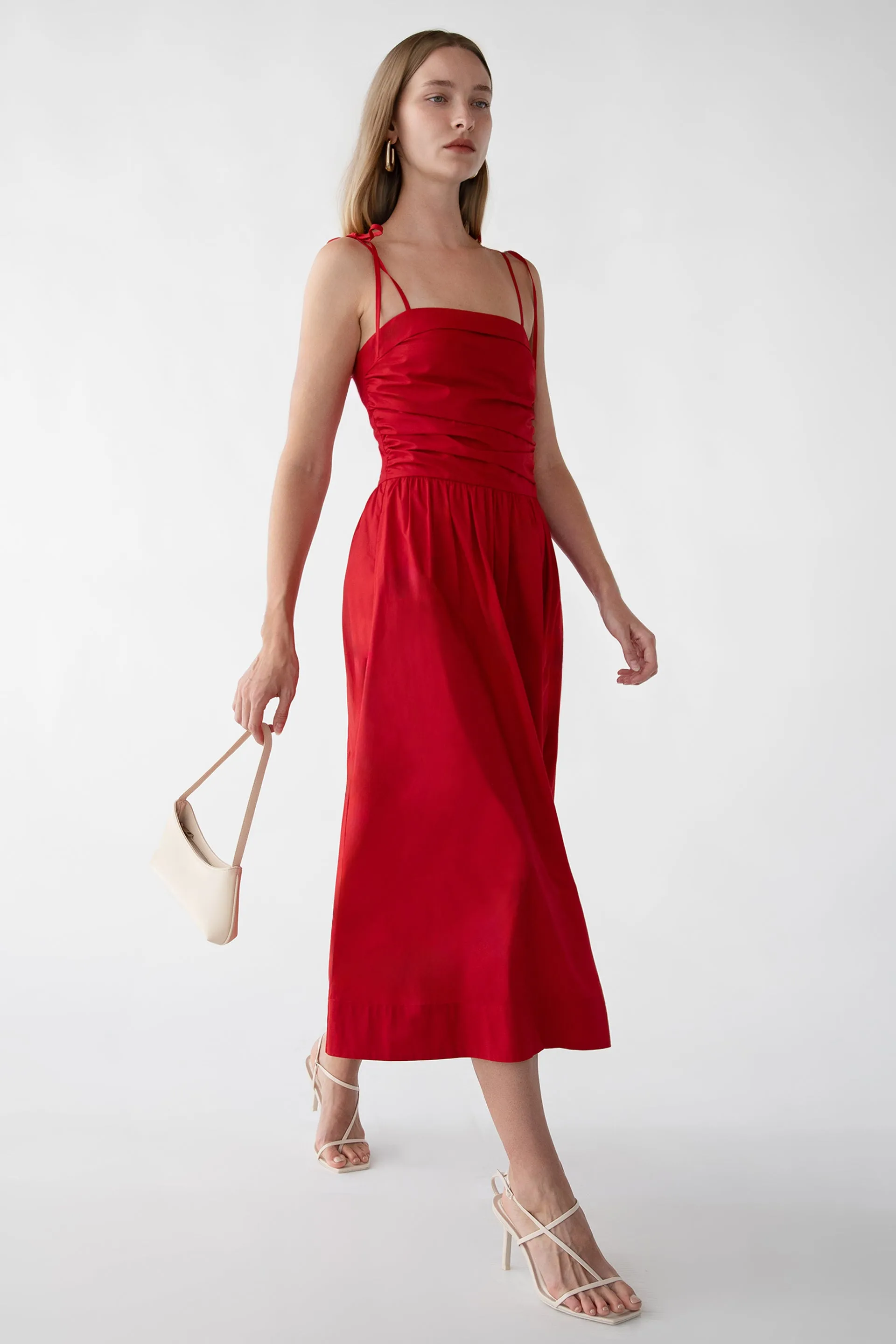 COTTON POPLIN SQUARE NECK MIDI DRESS sold by OAK AND FORT product image thumbnail 3