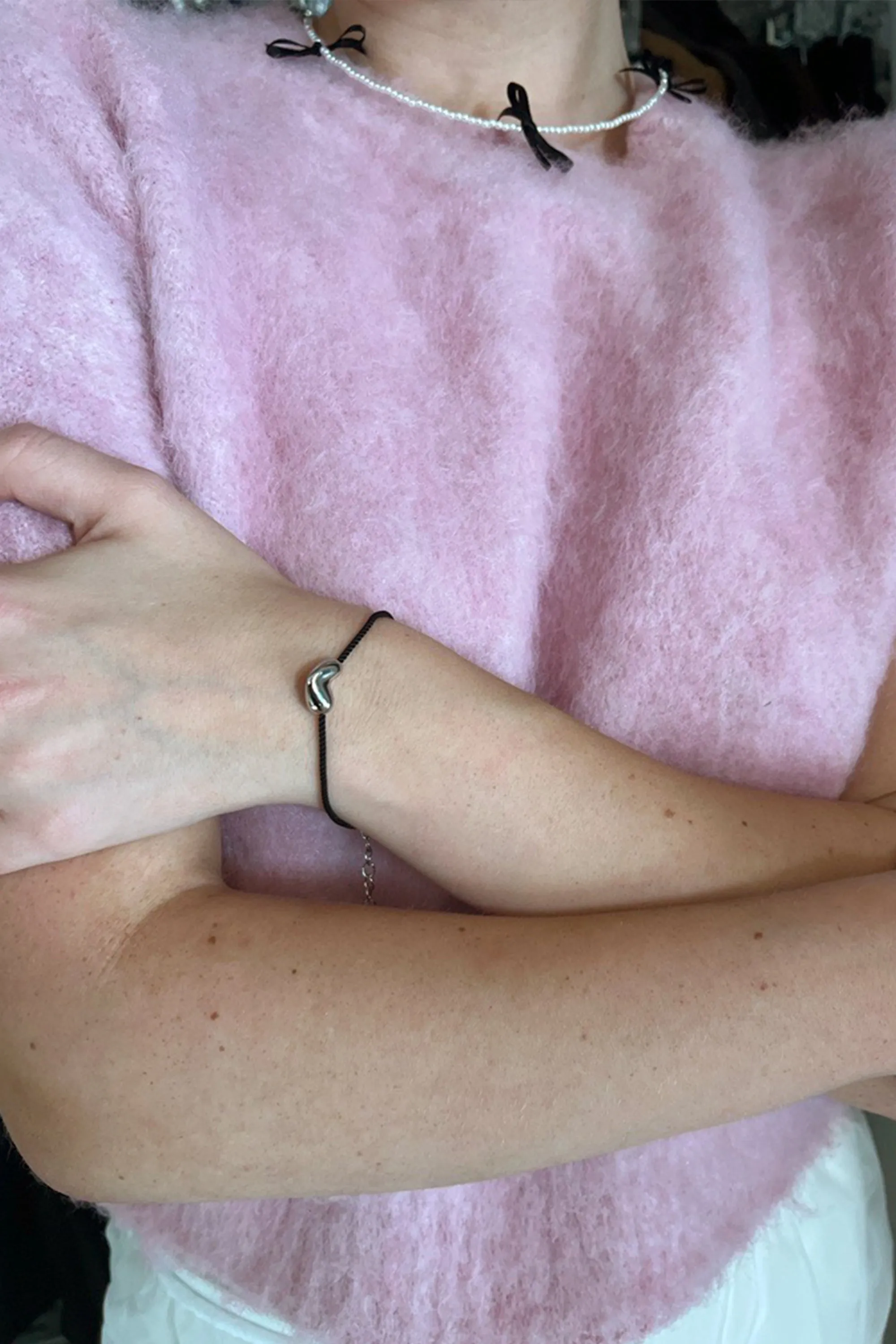 CORD BRACELET WITH BUBBLE HEART sold by OAK AND FORT