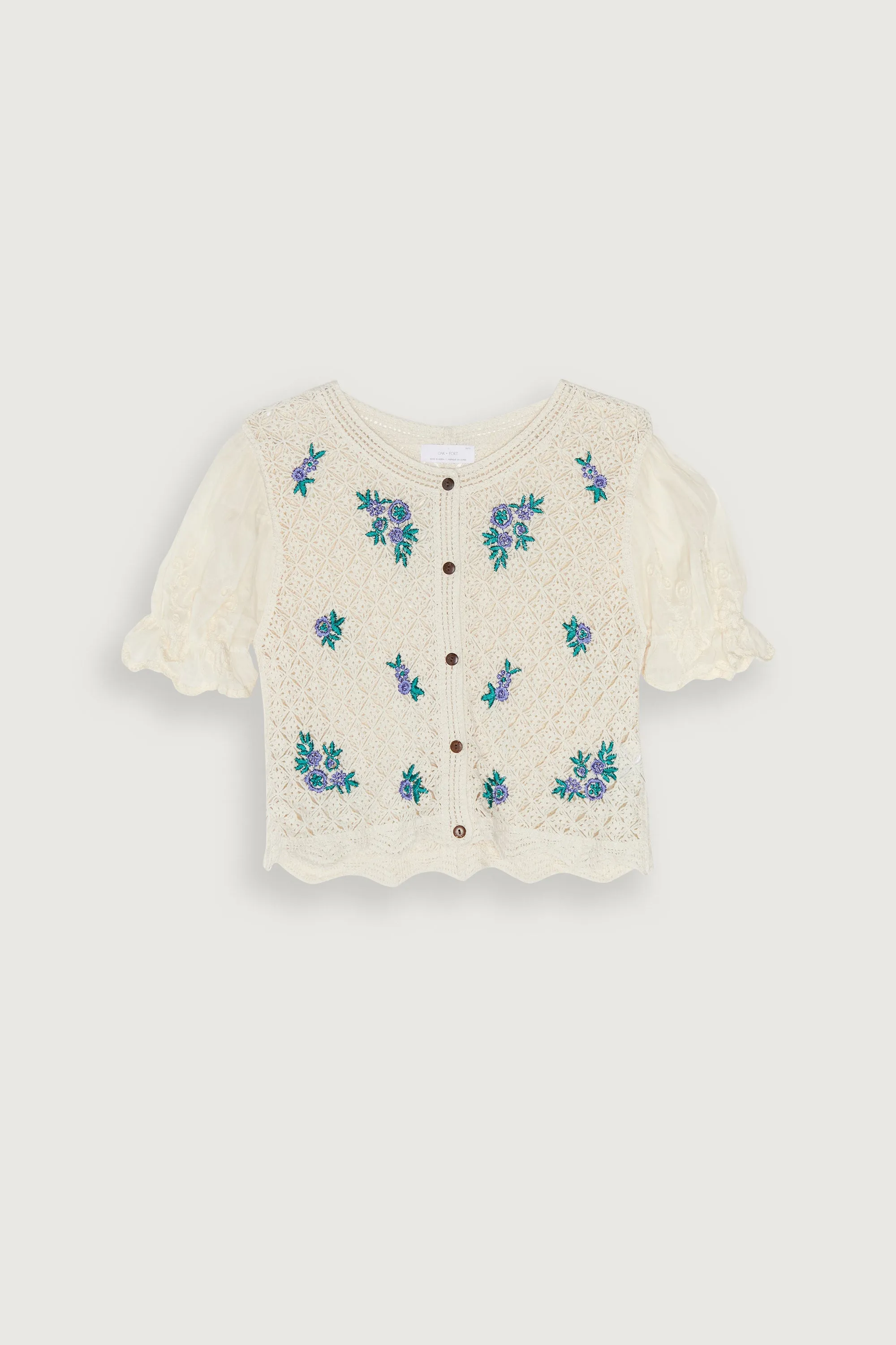 CROCHET CARDIGAN WITH FLORAL DETAIL sold by OAK AND FORT product image thumbnail 5