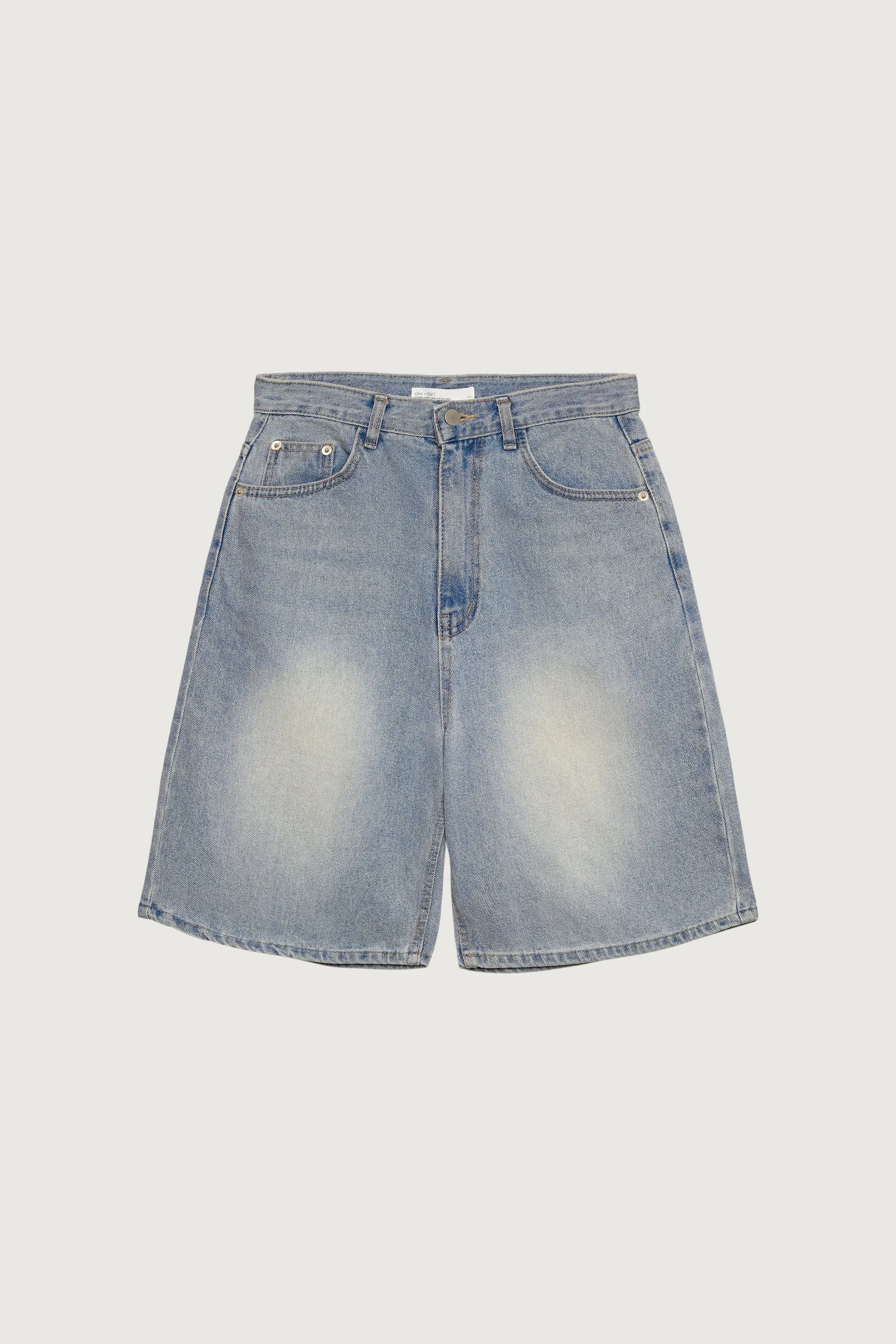 LIGHT WASH MID-RISE DENIM JORT sold by OAK AND FORT