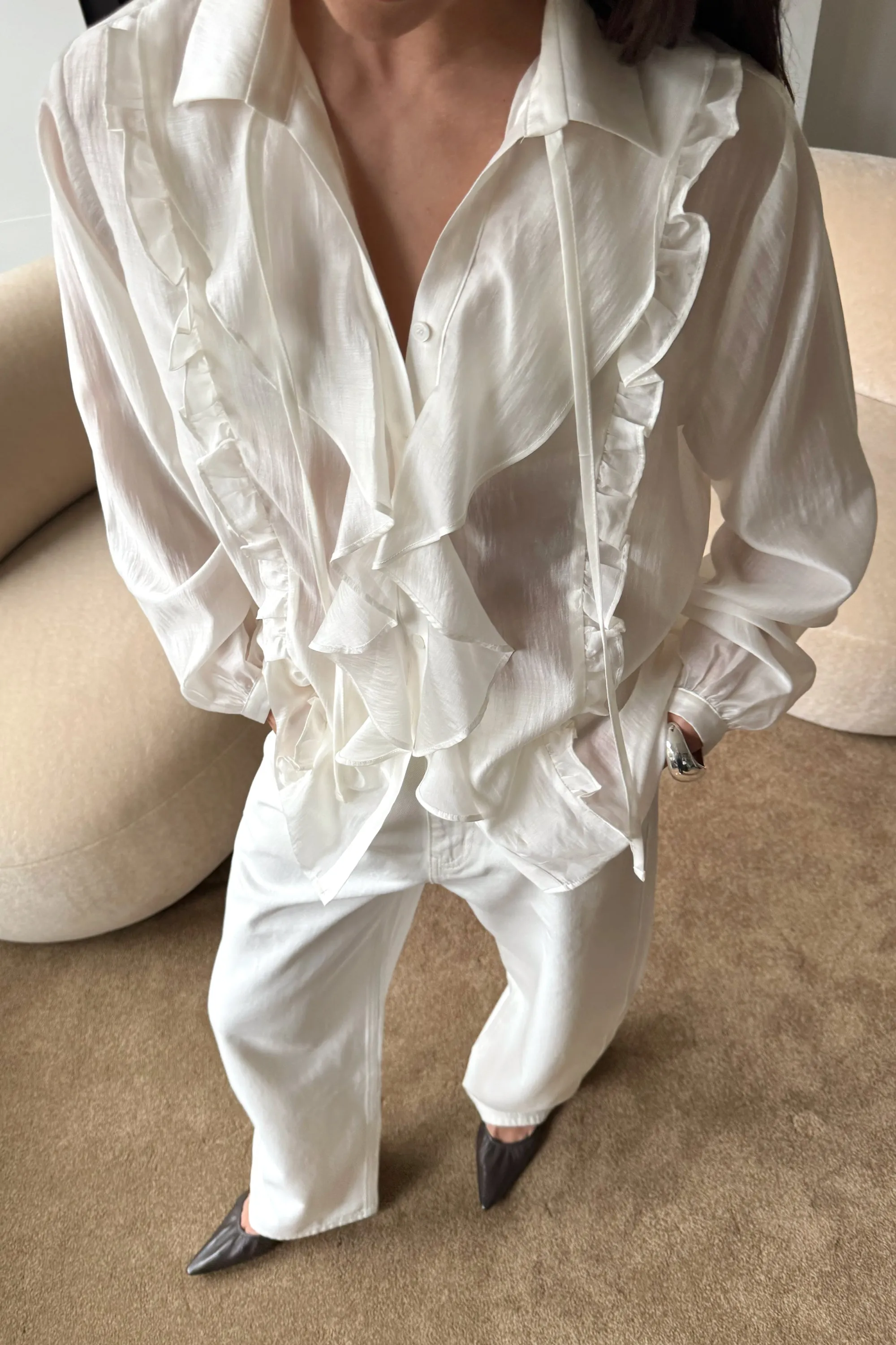 RUFFLE TIE BLOUSE sold by OAK AND FORT product image thumbnail 2