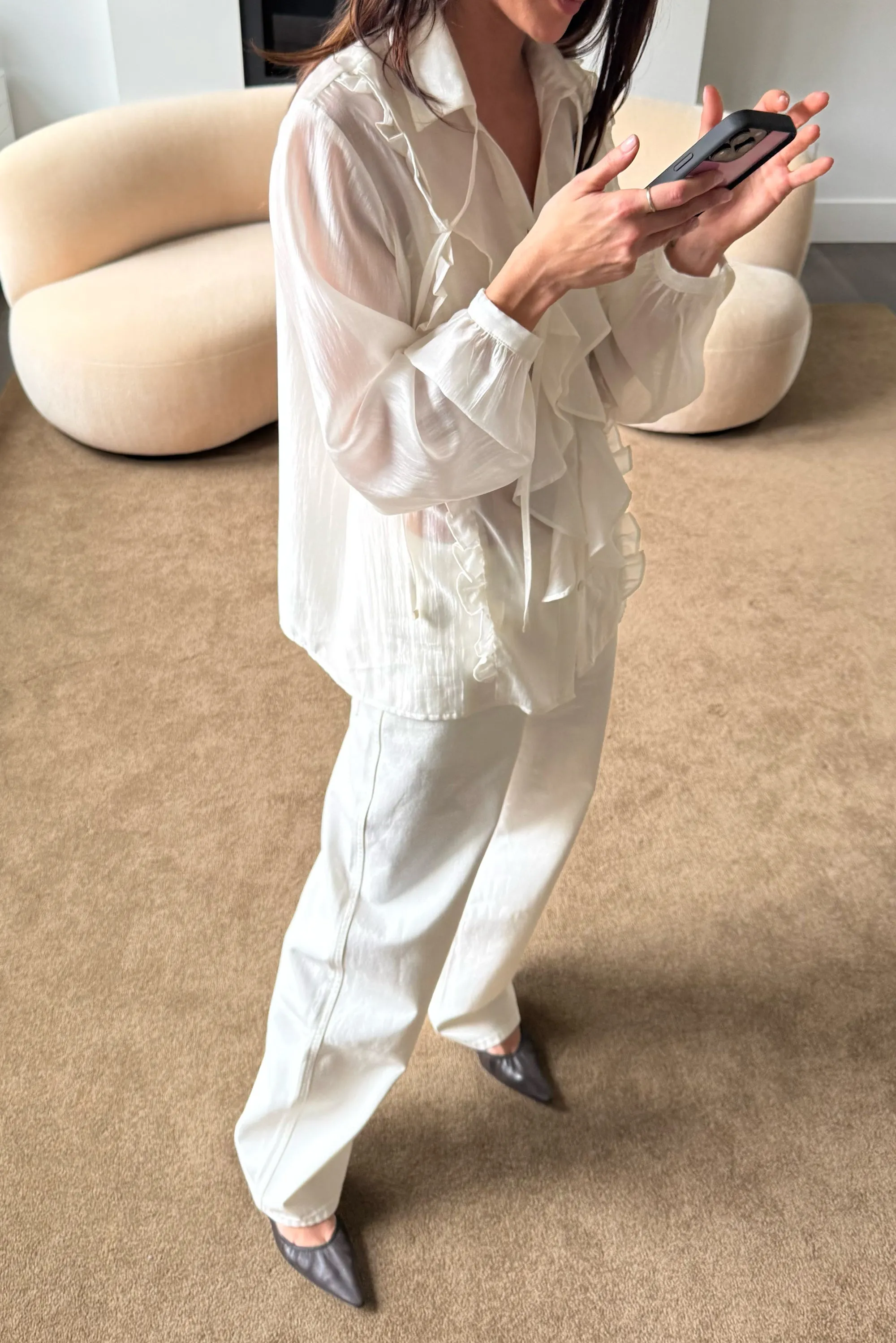 RUFFLE TIE BLOUSE sold by OAK AND FORT product image thumbnail 4