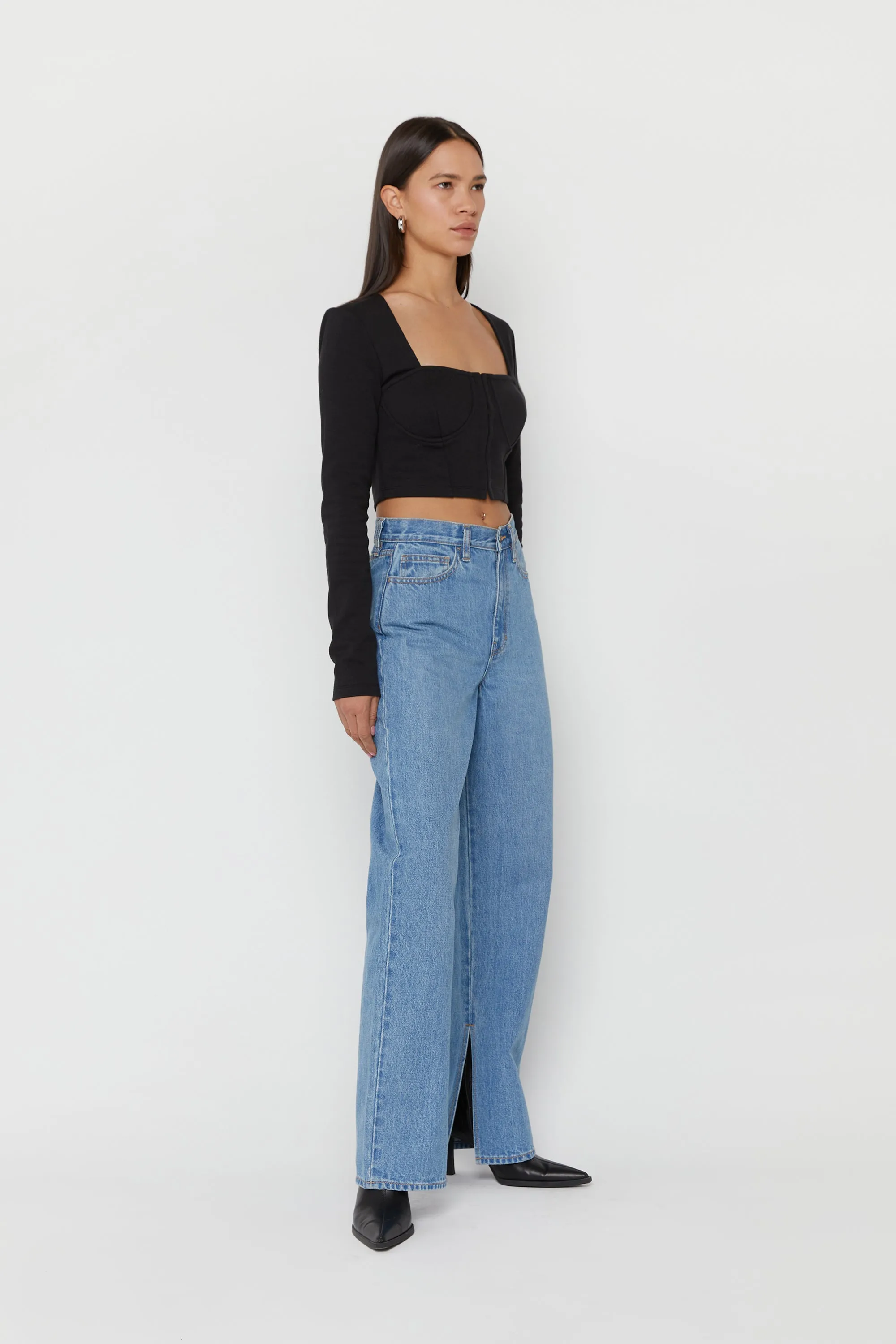 LONG SLEEVE BUSTIER TOP sold by OAK AND FORT product image thumbnail 2