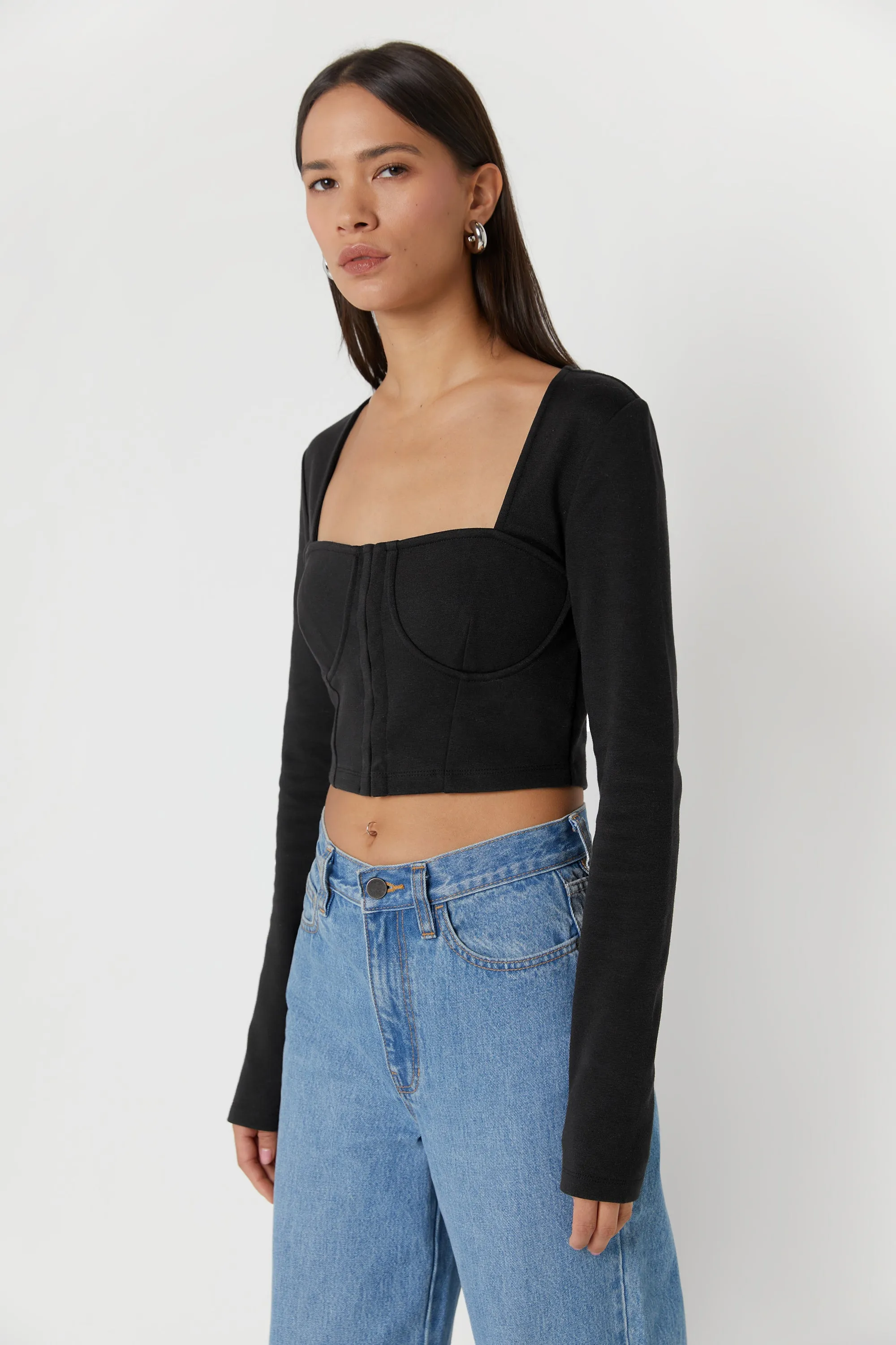 LONG SLEEVE BUSTIER TOP sold by OAK AND FORT