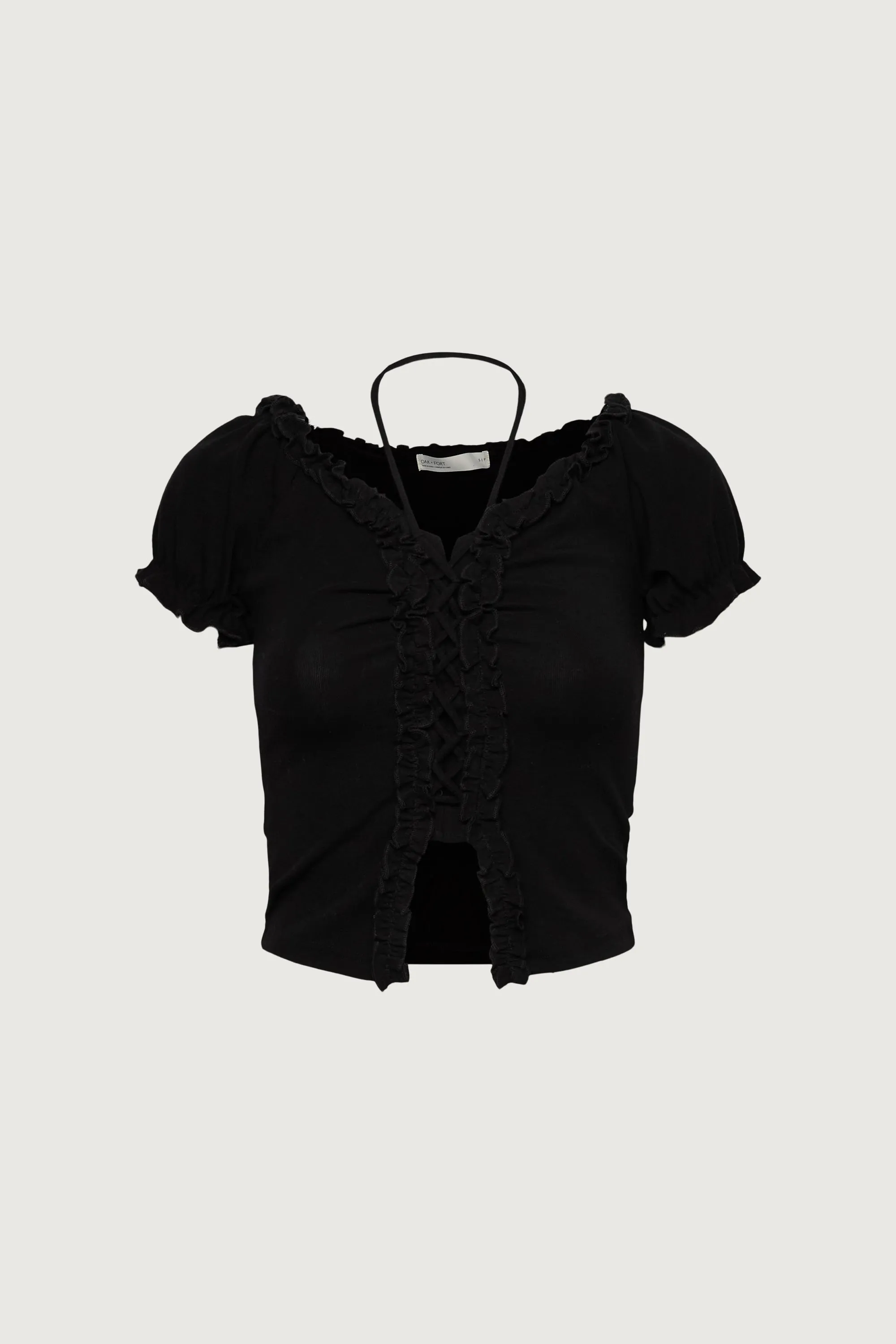 RUFFLE HALTER TOP sold by OAK AND FORT product image thumbnail 5
