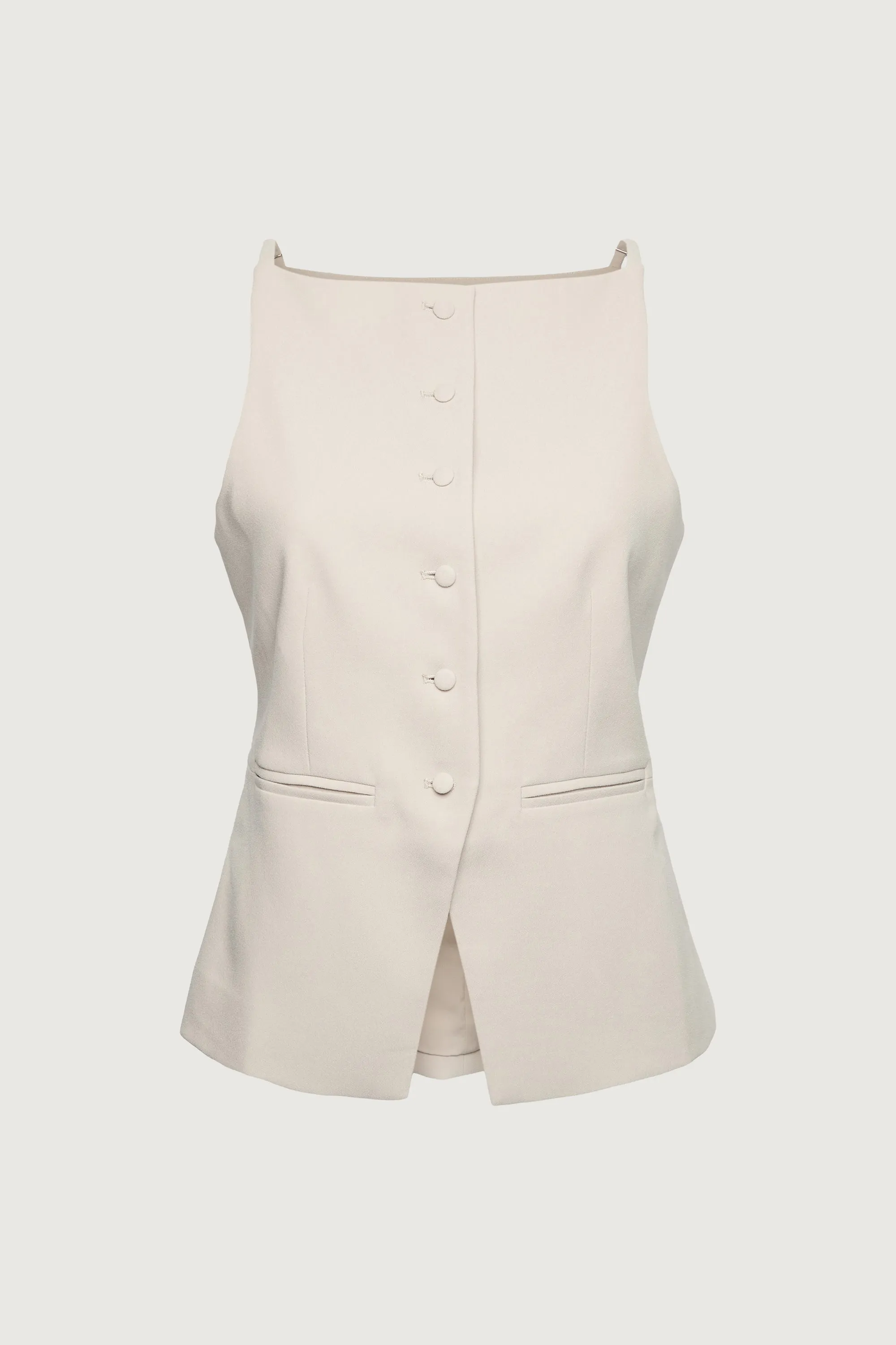 HIGH NECKLINE BUTTON VEST sold by OAK AND FORT product image thumbnail 5