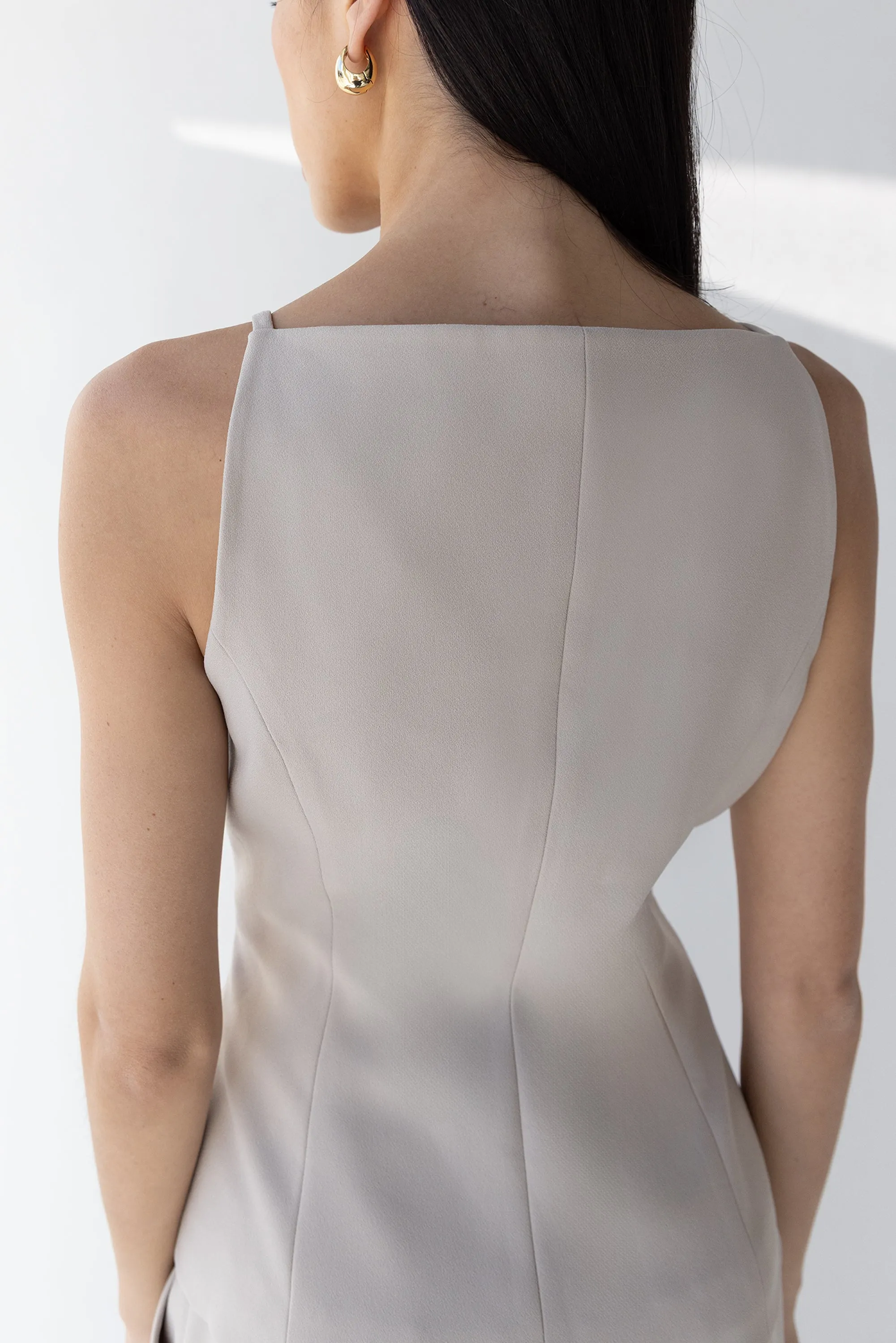 HIGH NECKLINE BUTTON VEST sold by OAK AND FORT product image thumbnail 4