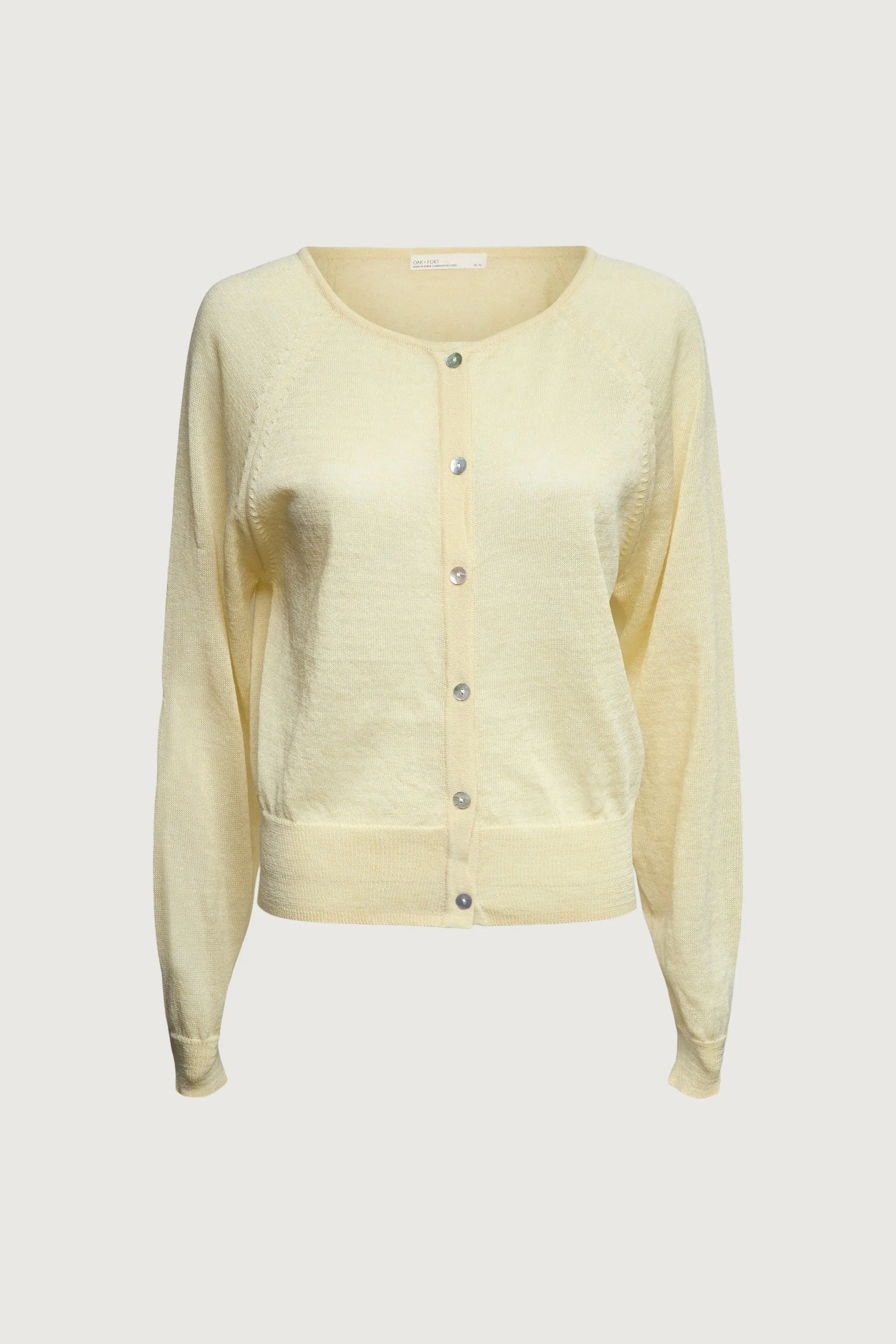 LINEN BLEND BUTTON-UP CARDIGAN sold by OAK AND FORT product image thumbnail 3